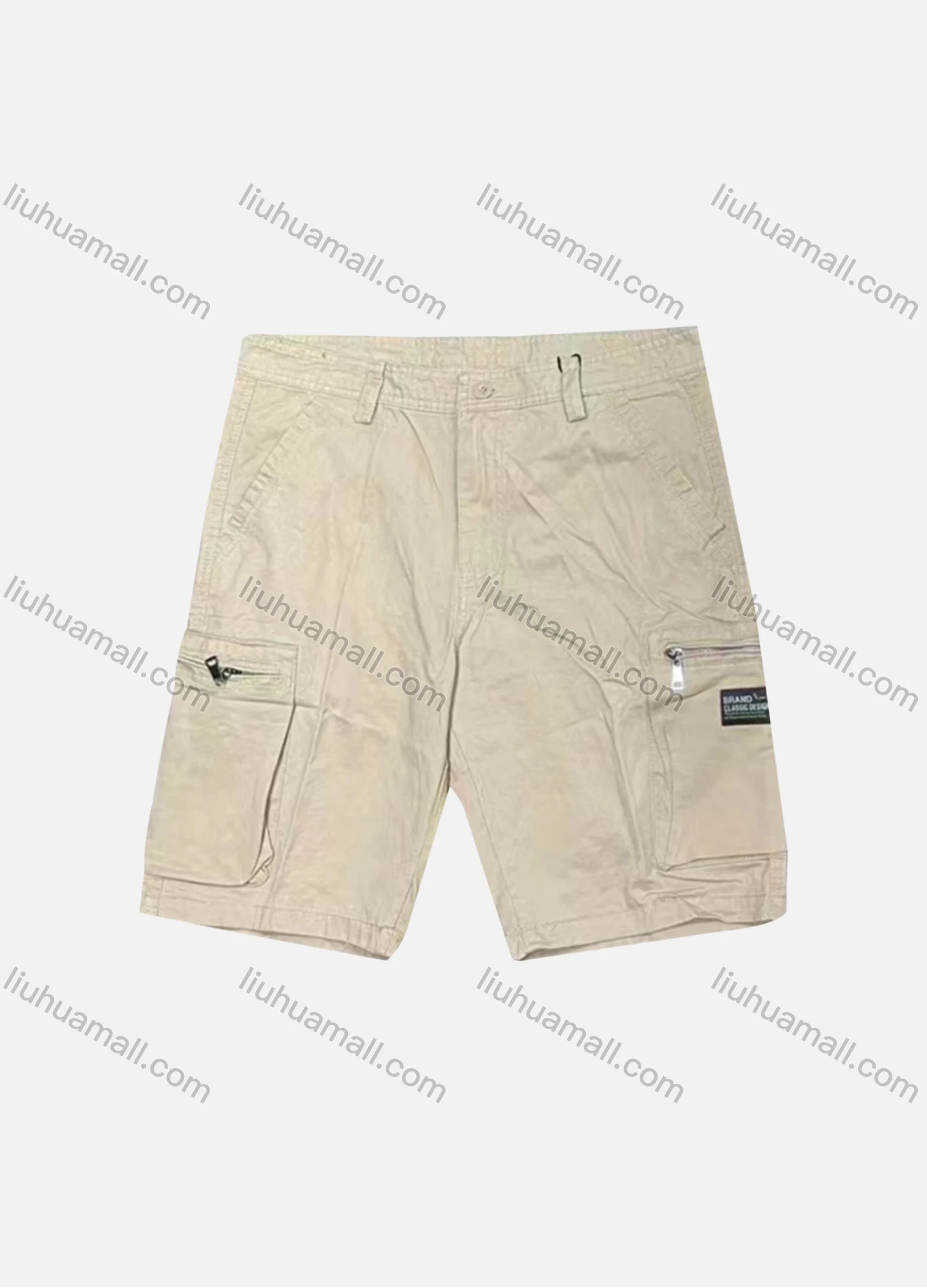 Wholesale Men's Casual Plain Zipper Pockets Button Closure Shorts 28651# - Liuhuamall