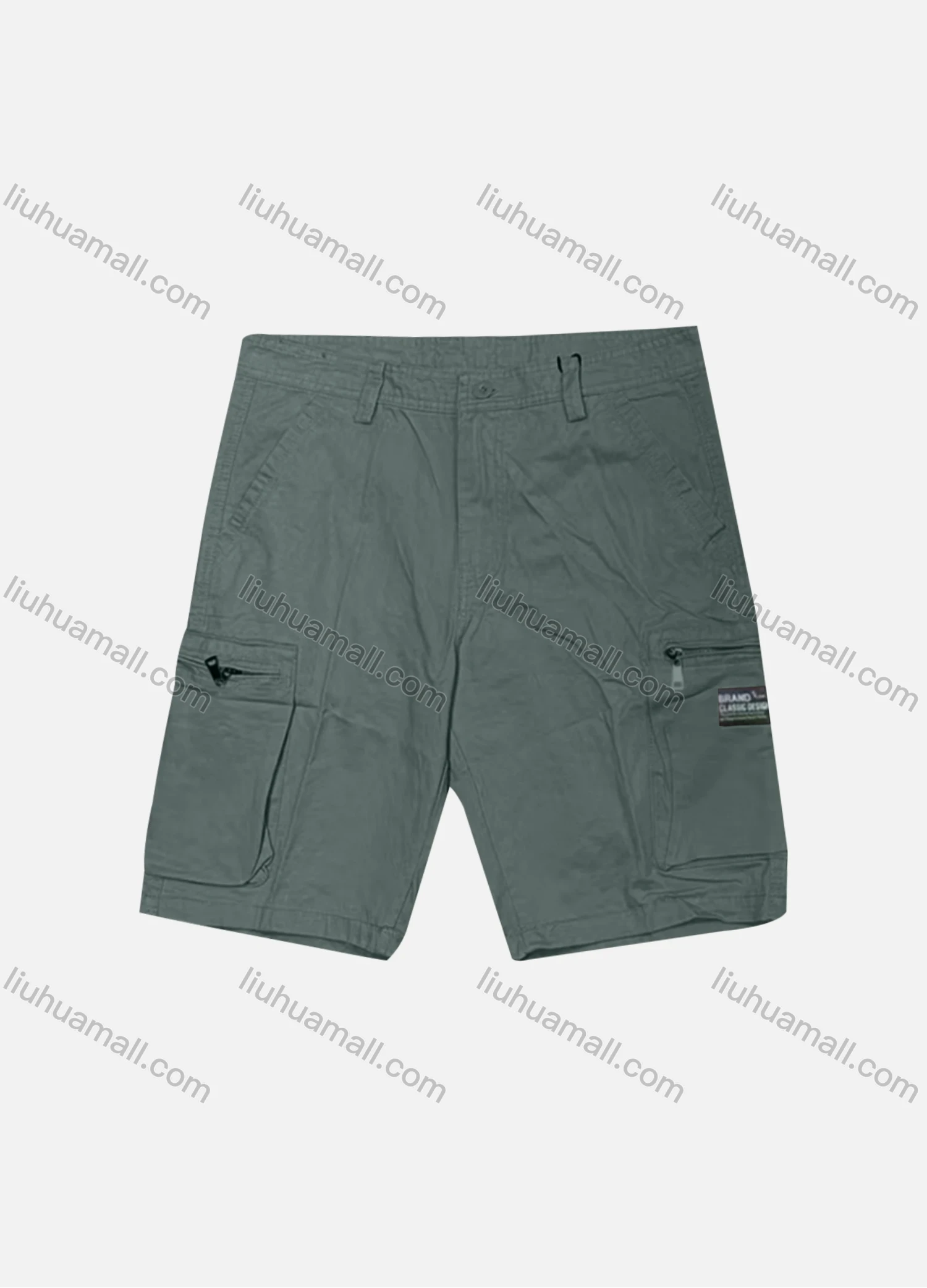 Wholesale Men's Casual Plain Zipper Pockets Button Closure Shorts 28651# - Liuhuamall
