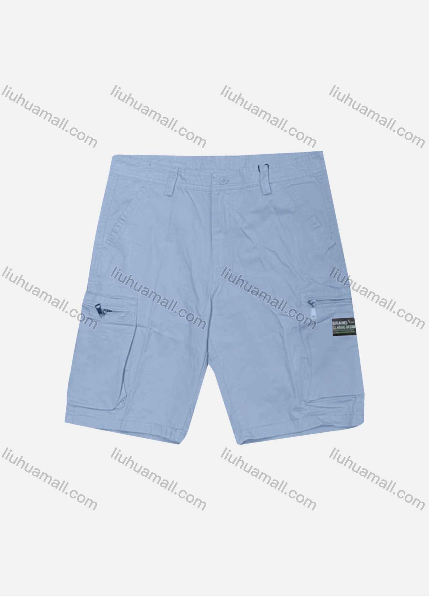 Wholesale Men's Casual Plain Zipper Pockets Button Closure Shorts 28651# - Liuhuamall