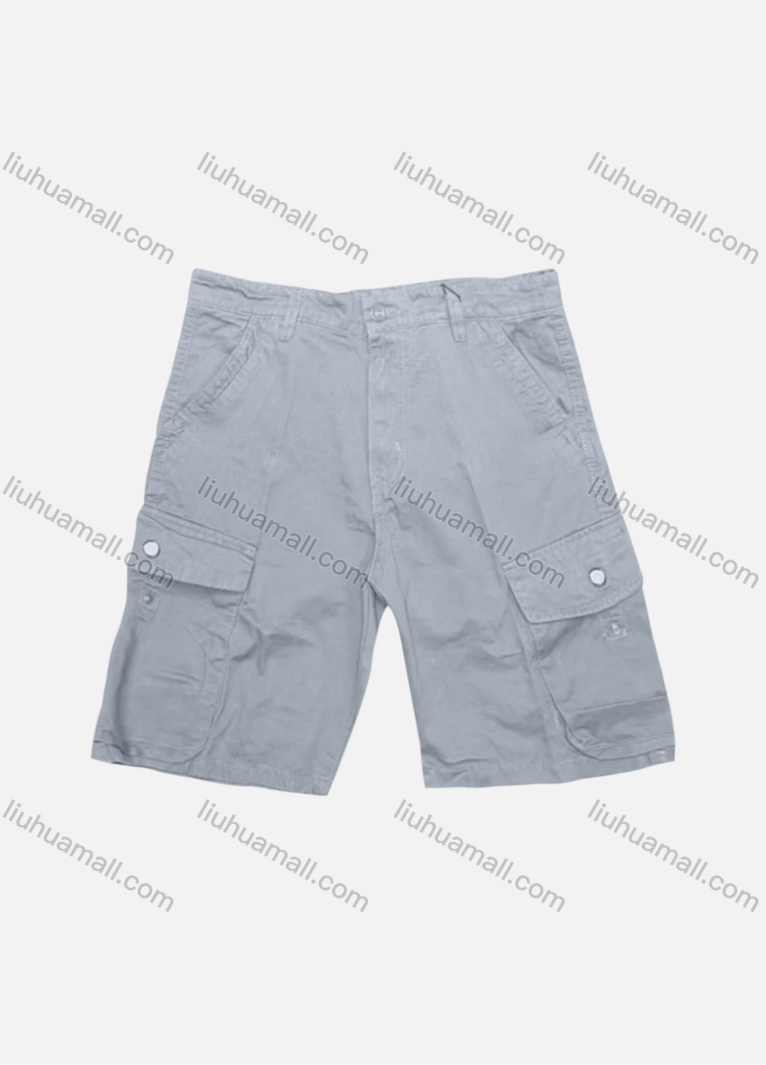 Wholesale Men's Casual Plain Flap Pockets Button Closure Shorts 27009# - Liuhuamall