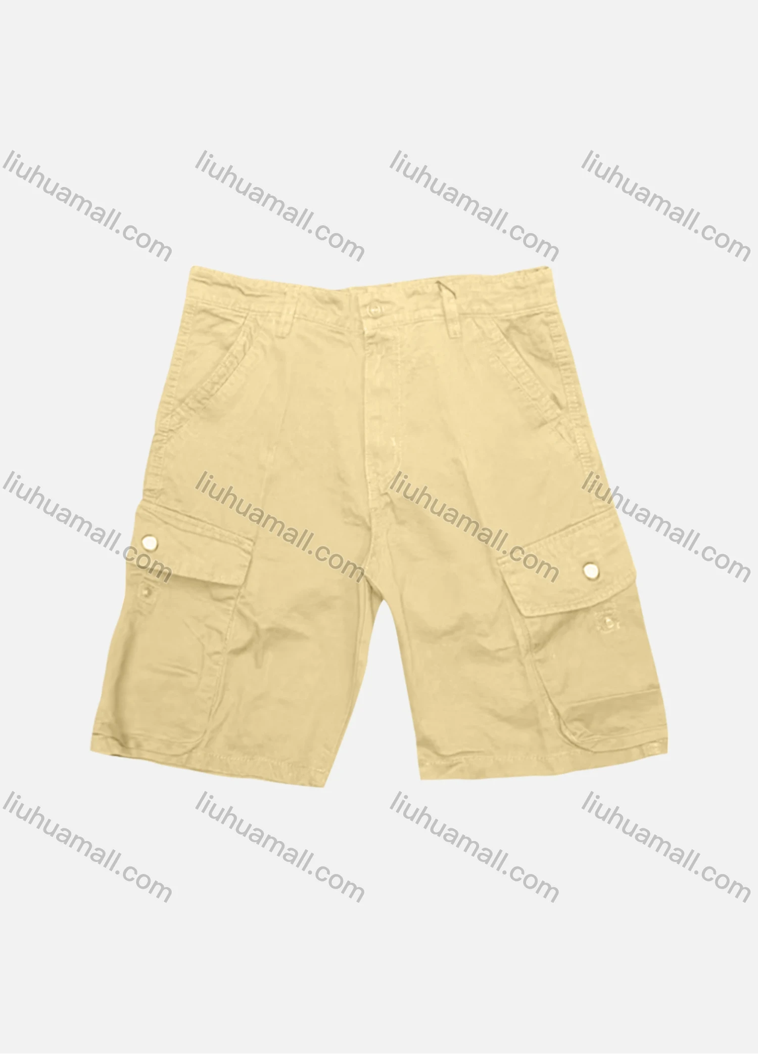 Wholesale Men's Casual Plain Flap Pockets Button Closure Shorts 27009# - Liuhuamall
