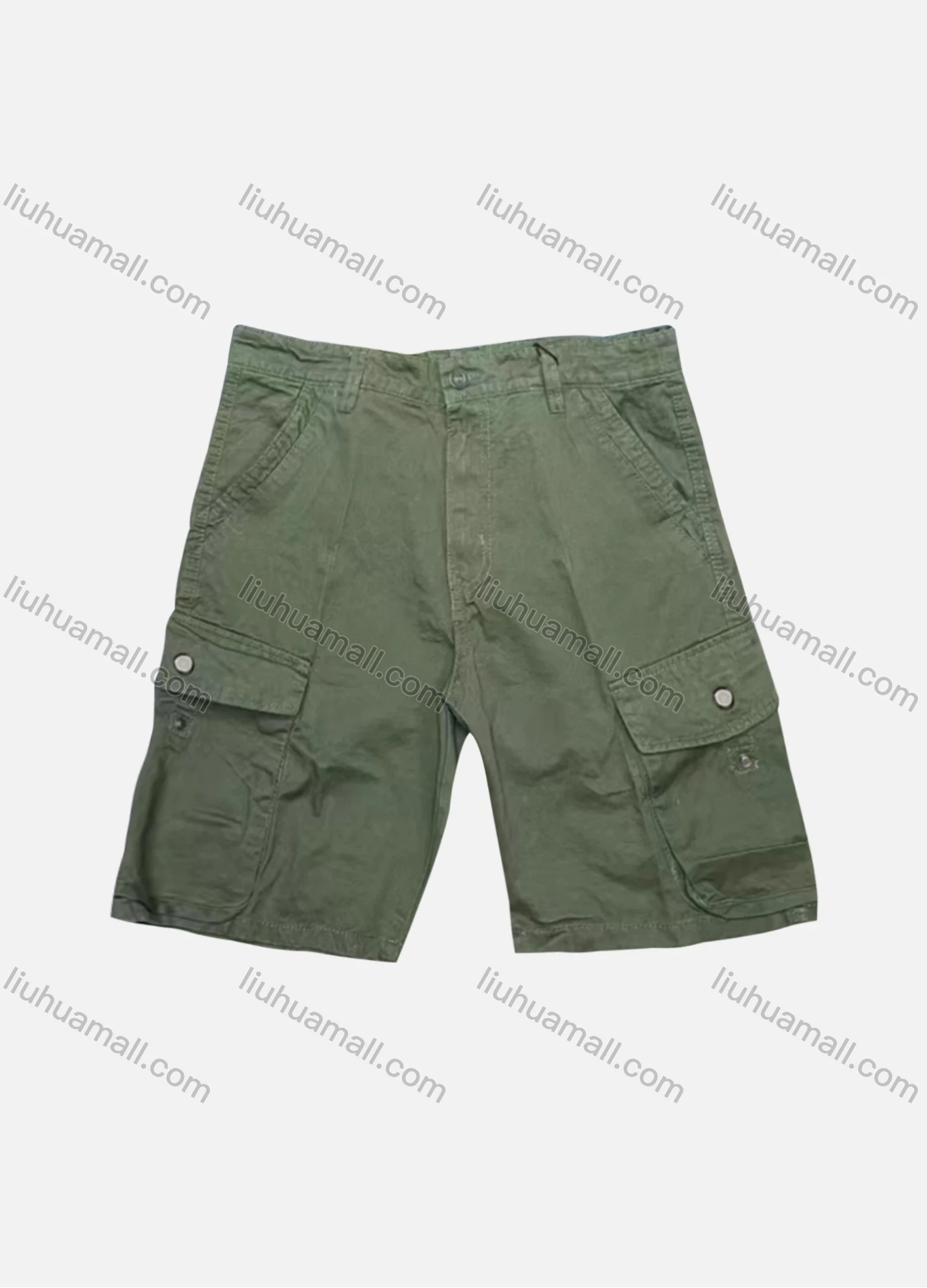 Wholesale Men's Casual Plain Flap Pockets Button Closure Shorts 27009# - Liuhuamall