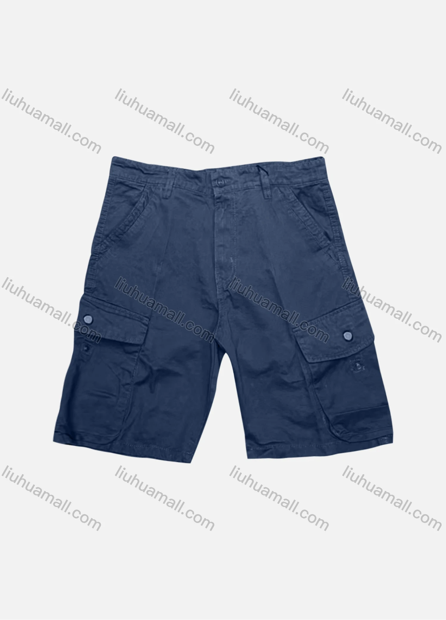 Wholesale Men's Casual Plain Flap Pockets Button Closure Shorts 27009# - Liuhuamall