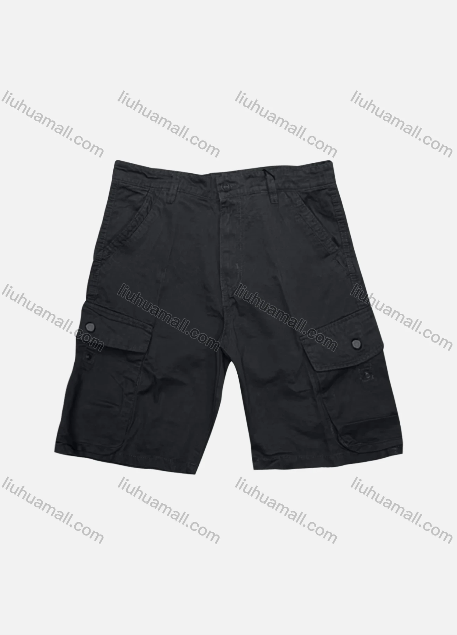 Wholesale Men's Casual Plain Flap Pockets Button Closure Shorts 27009# - Liuhuamall