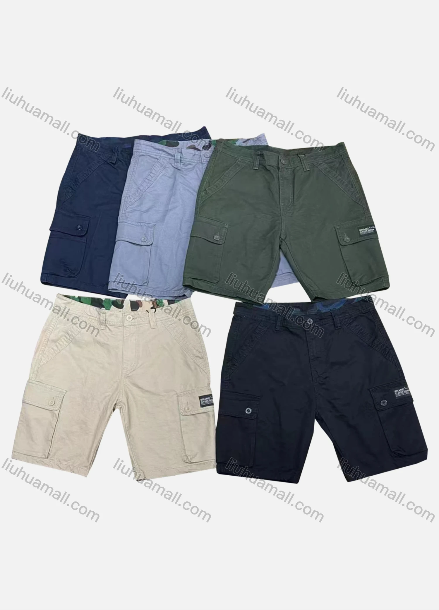 Wholesale Men's Casual Plain Flap Pockets Button Closure Shorts 29051# - Liuhuamall