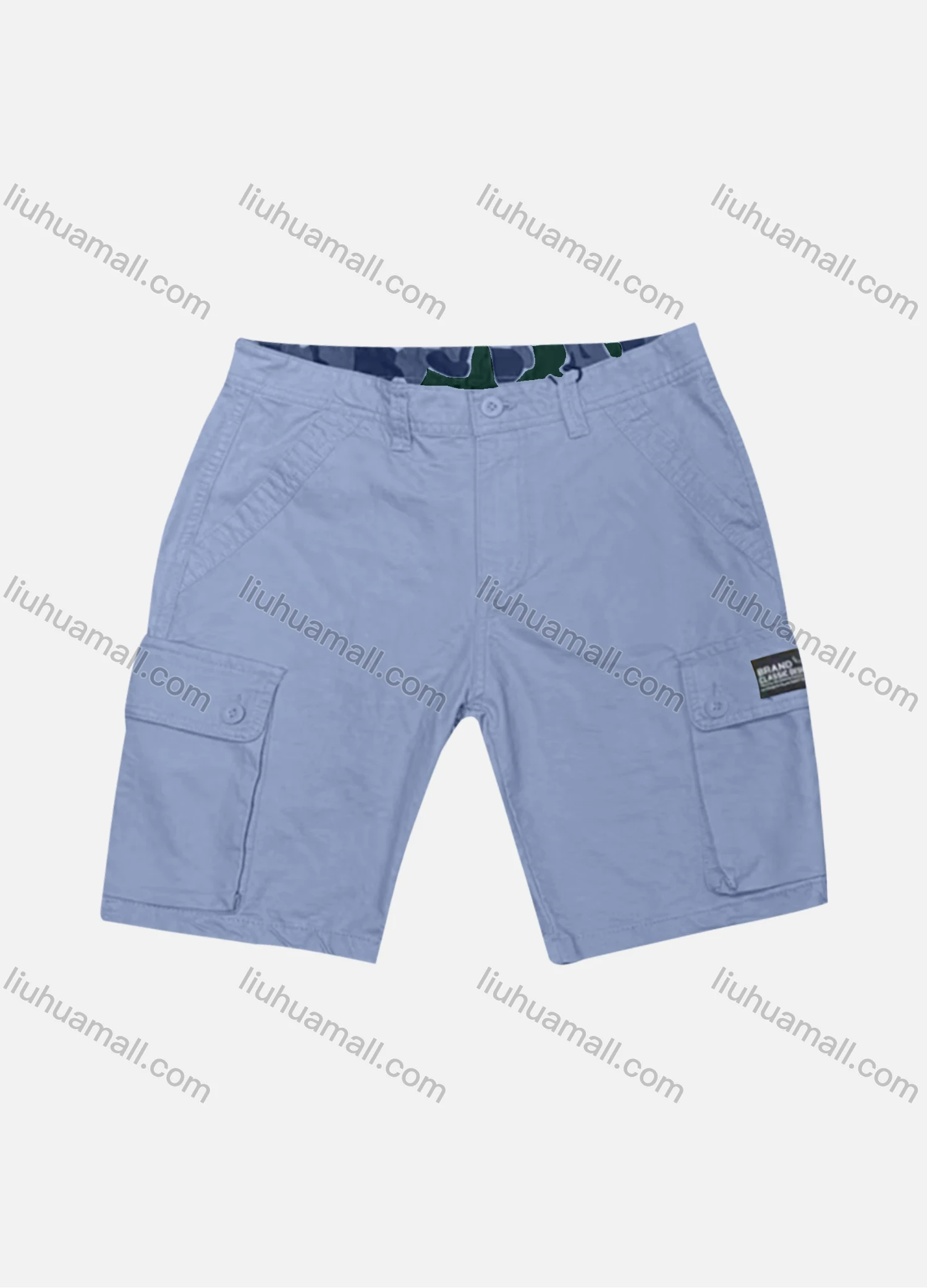 Wholesale Men's Casual Plain Flap Pockets Button Closure Shorts 29051# - Liuhuamall