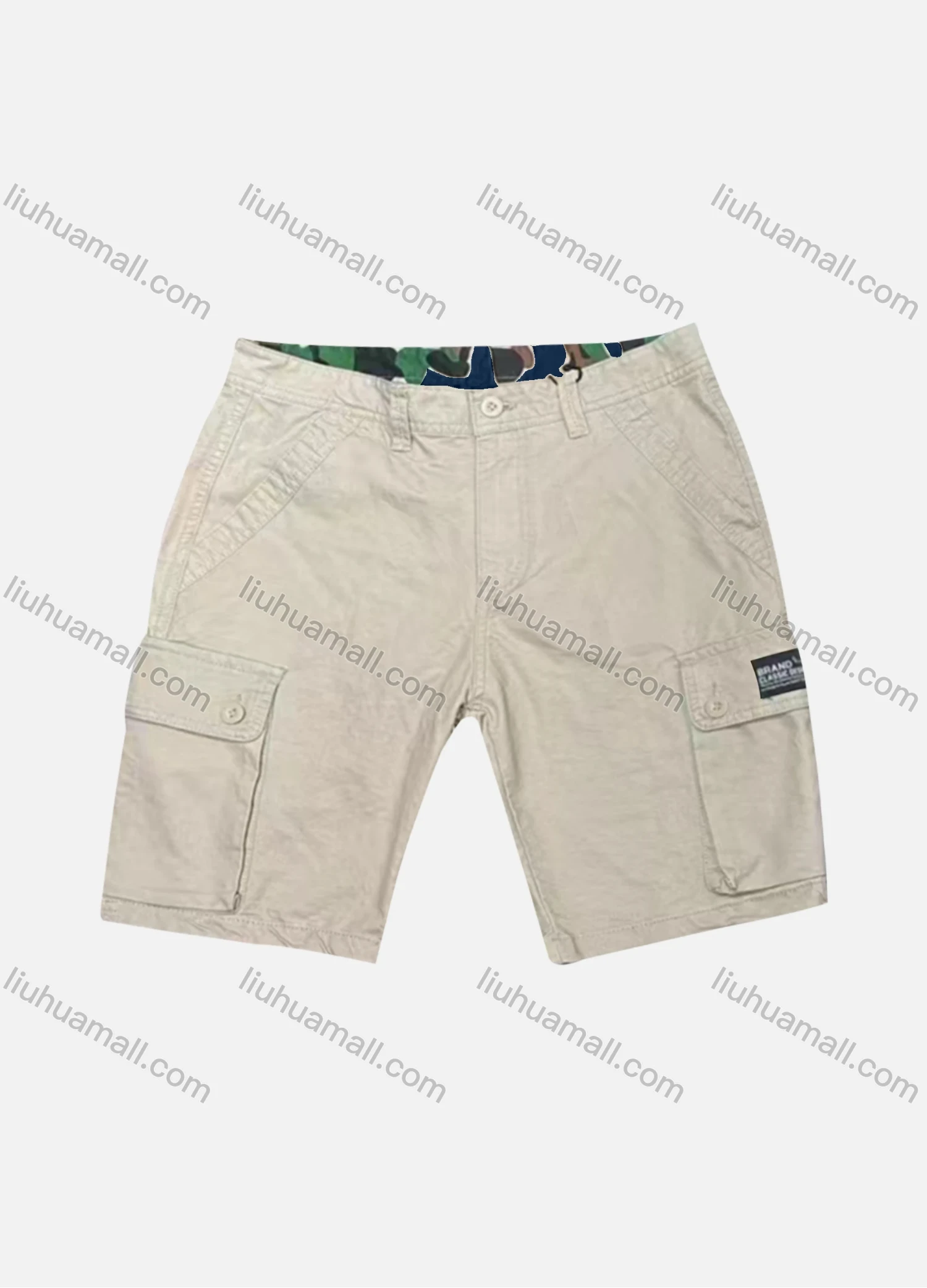 Wholesale Men's Casual Plain Flap Pockets Button Closure Shorts 29051# - Liuhuamall