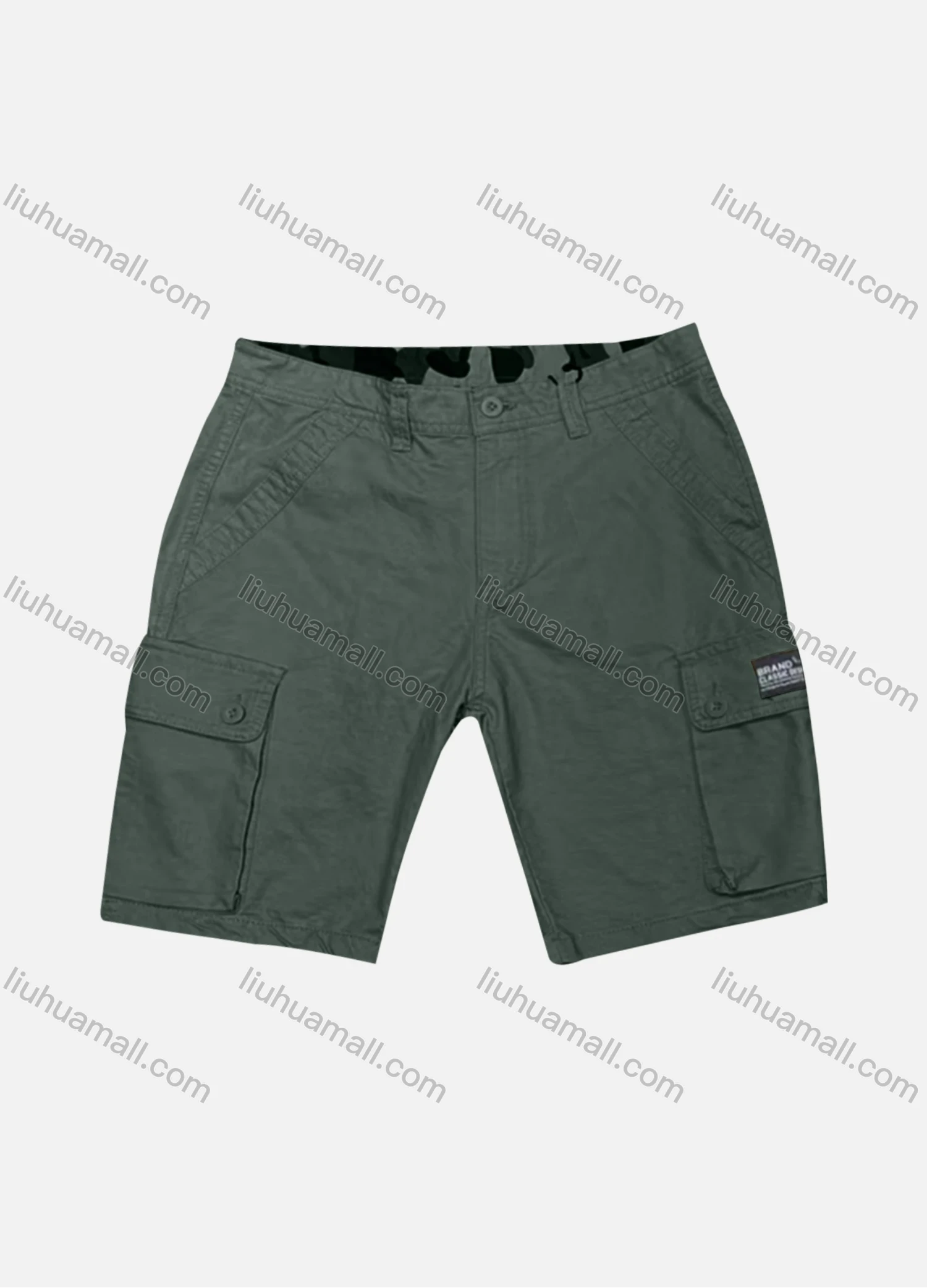 Wholesale Men's Casual Plain Flap Pockets Button Closure Shorts 29051# - Liuhuamall