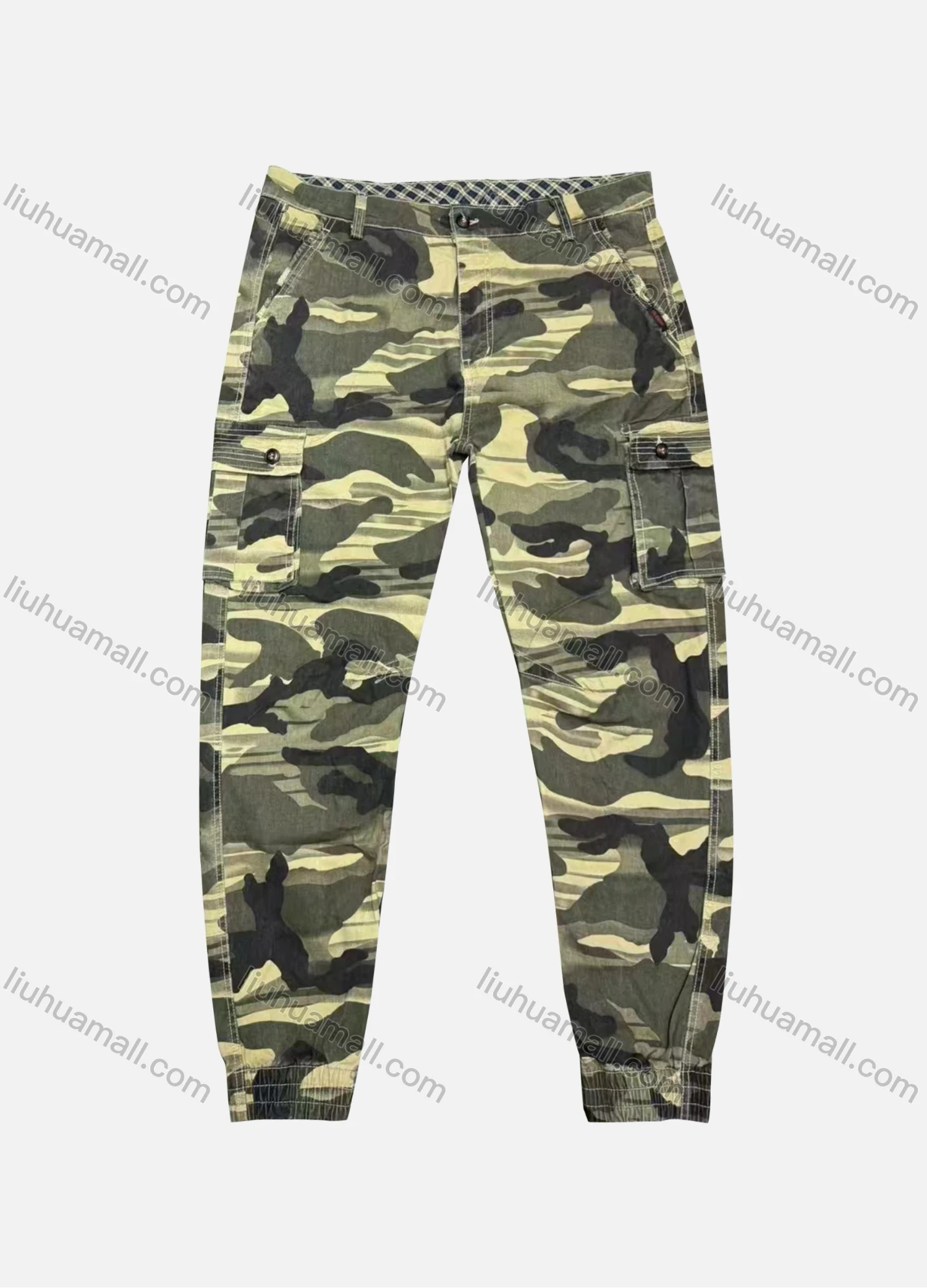 Wholesale Men's Casual Camouflage Flap Pockets Button Closure Cargo Pant 5582# - Liuhuamall