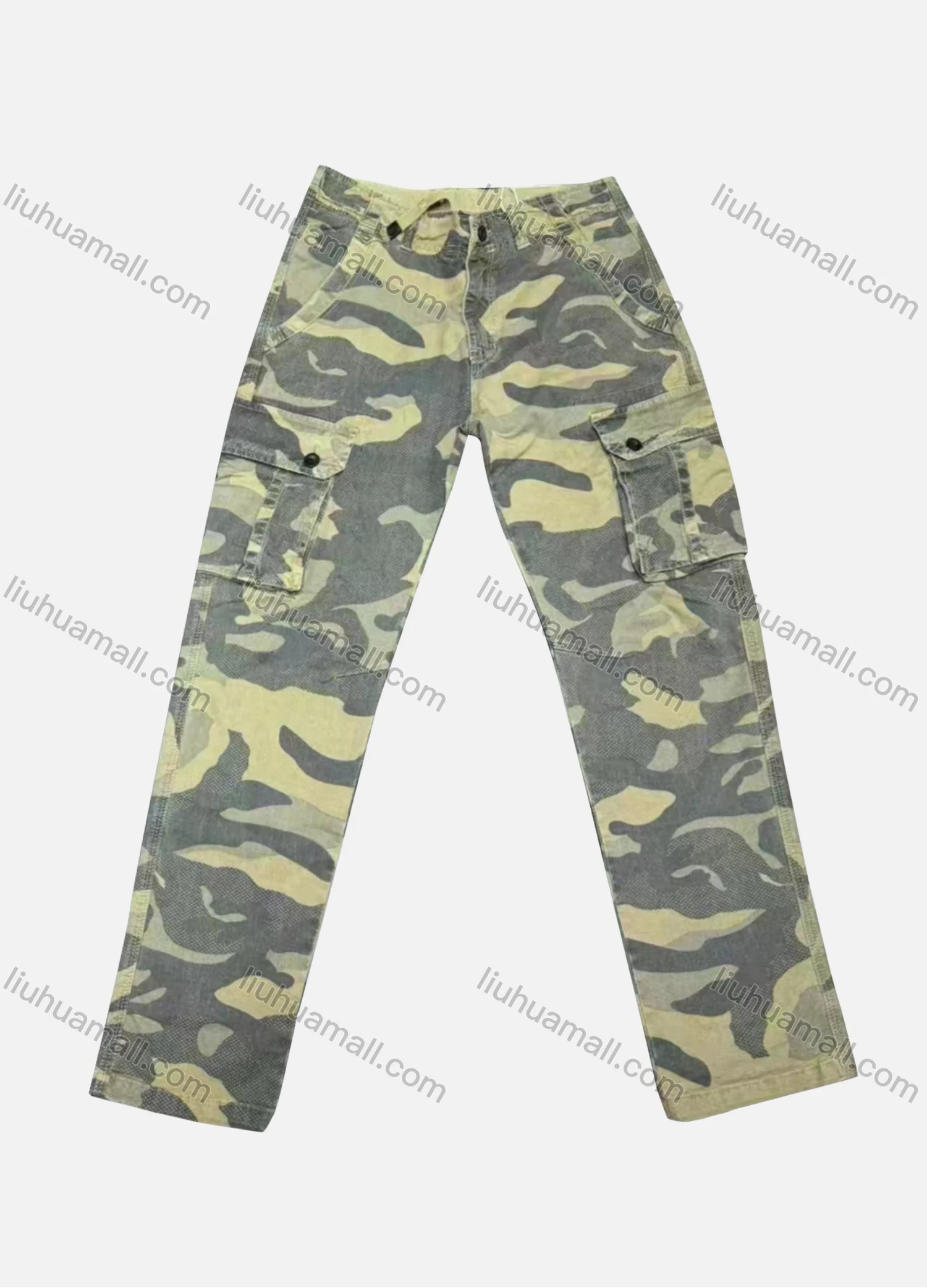 Wholesale Men's Casual Camouflage Flap Pockets Button Closure Cargo Pant 8098# - Liuhuamall