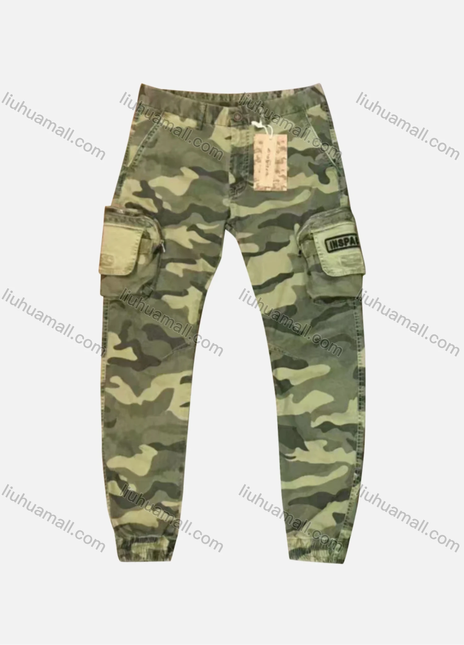 Wholesale Men's Casual Camouflage Zipper Pockets Button Closure Cargo Pant 9393# - Liuhuamall