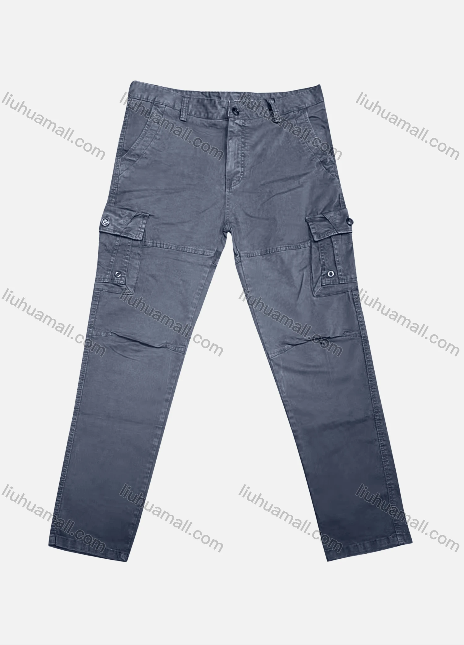 Wholesale Men's Casual Plain Flap Pockets Button Closure Cargo Pant 6615# - Liuhuamall