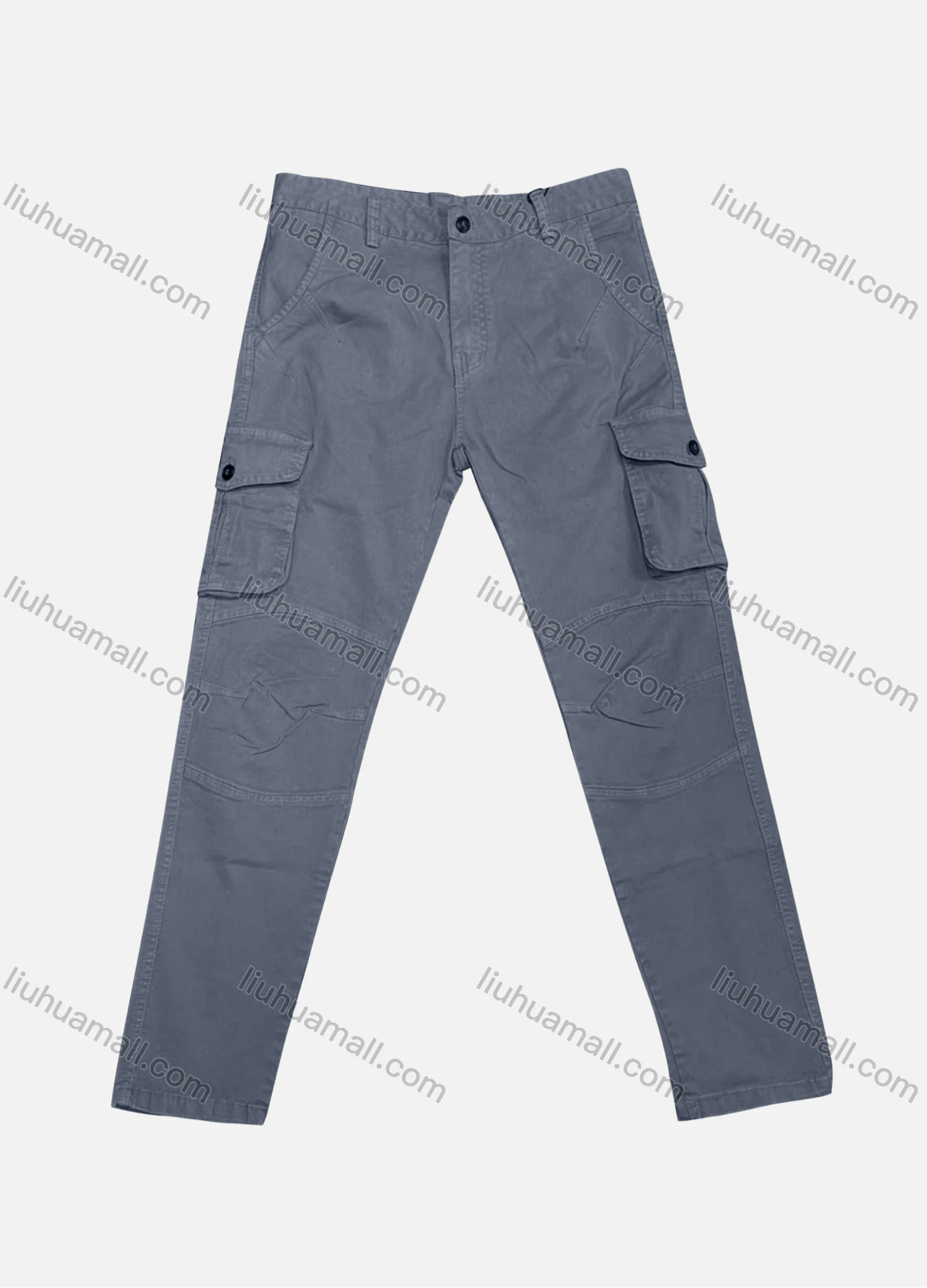 Wholesale Men's Casual Plain Flap Pockets Button Closure Cargo Pant 6616# - Liuhuamall