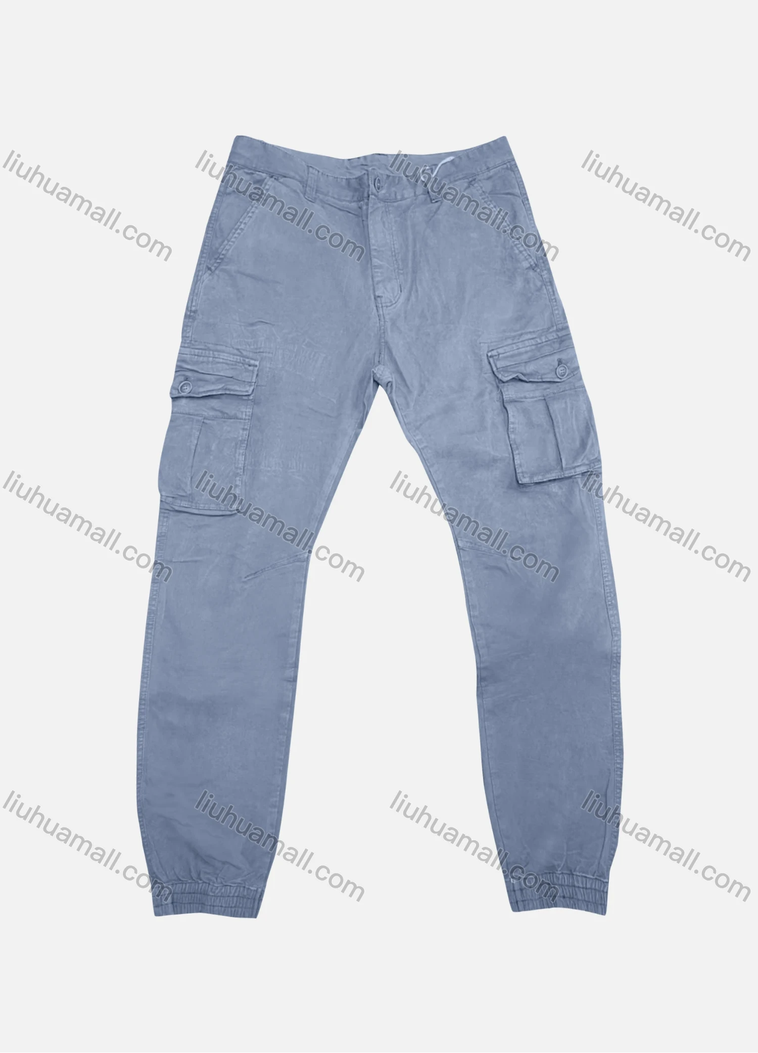 Wholesale Men's Casual Plain Flap Pockets Button Closure Cargo Pant 9959# - Liuhuamall