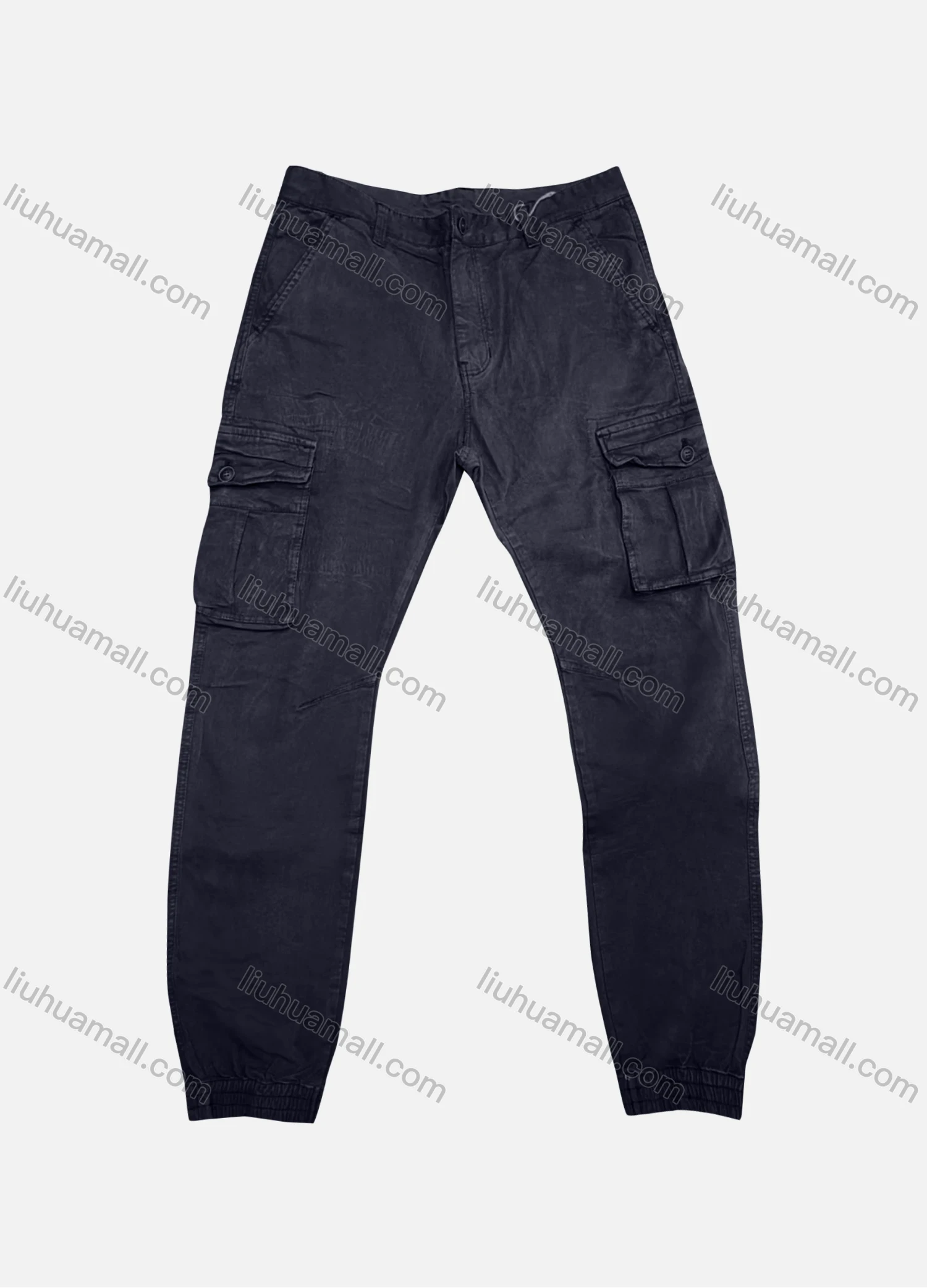 Wholesale Men's Casual Plain Flap Pockets Button Closure Cargo Pant 9959# - Liuhuamall