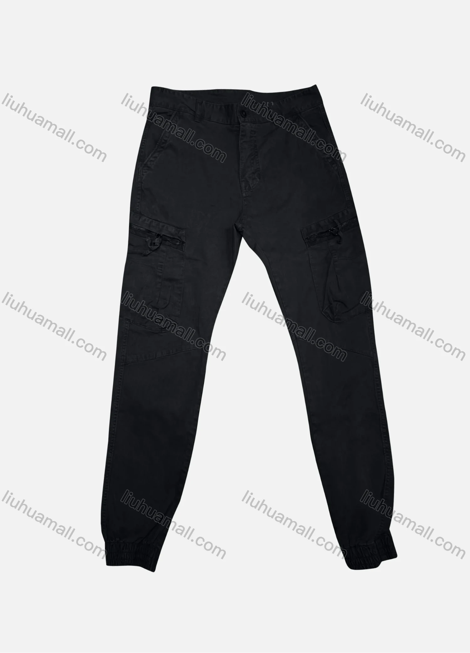 Wholesale Men's Casual Plain Zipper Pockets Button Closure Cargo Pant 9960# - Liuhuamall