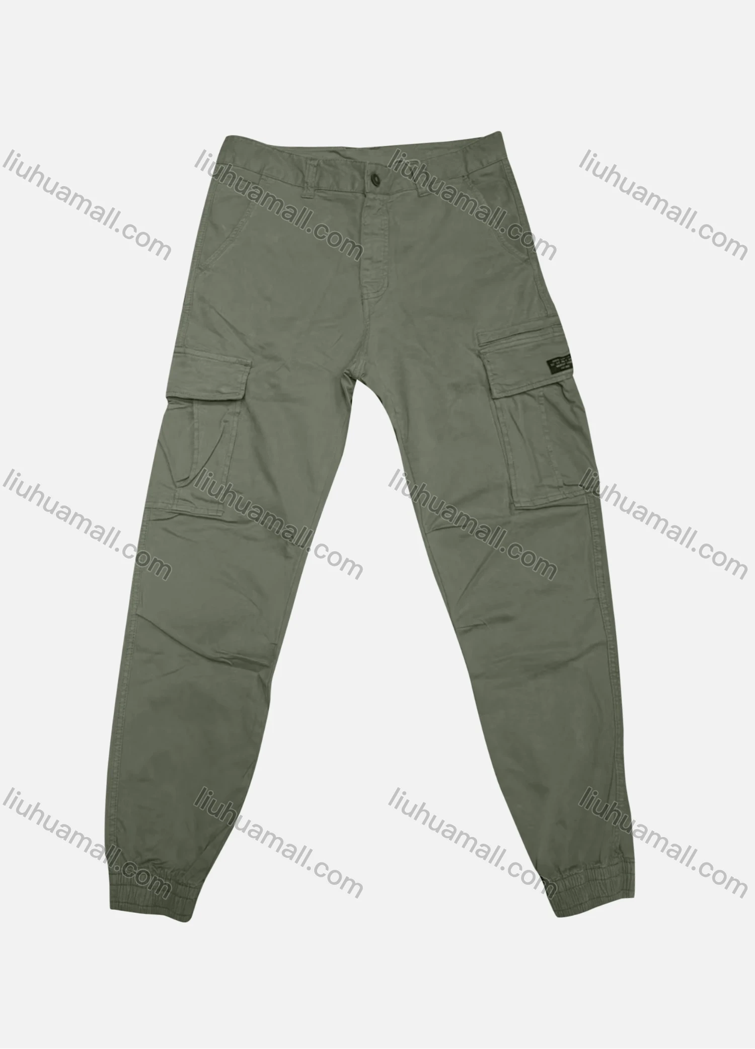 Wholesale Men's Casual Plain Flap Pockets Button Closure Cargo Pant 9988# - Liuhuamall