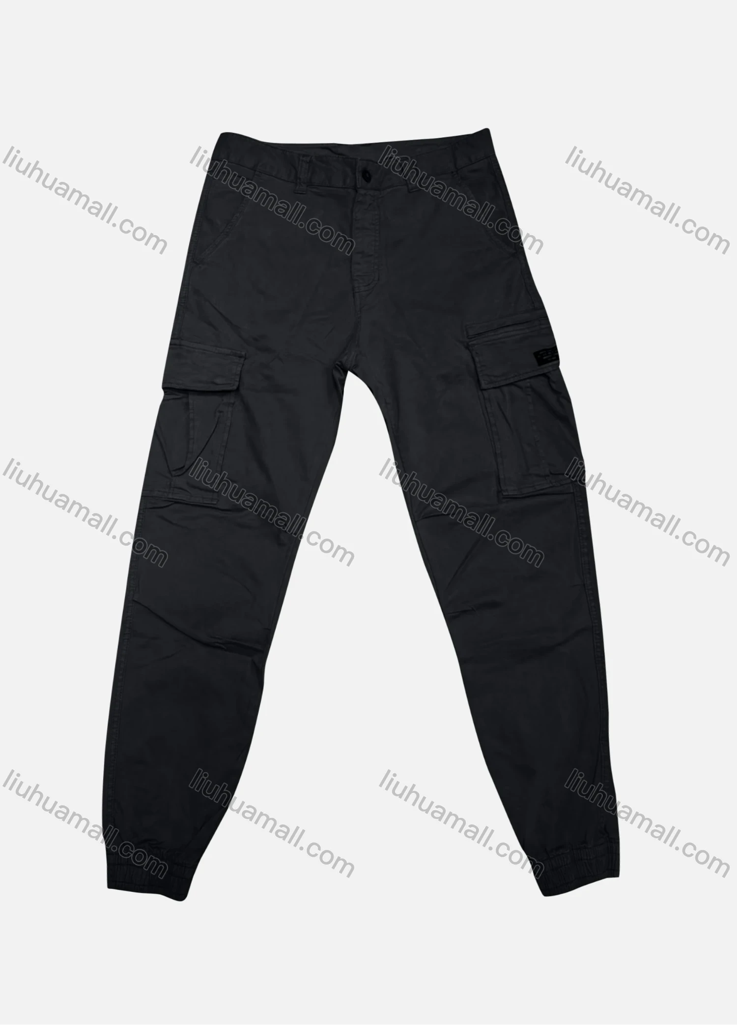 Wholesale Men's Casual Plain Flap Pockets Button Closure Cargo Pant 9988# - Liuhuamall