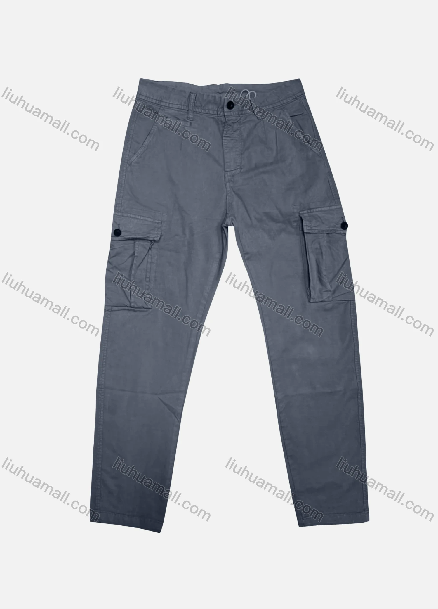 Wholesale Men's Casual Plain Flap Pockets Button Closure Cargo Pant 9987# - Liuhuamall