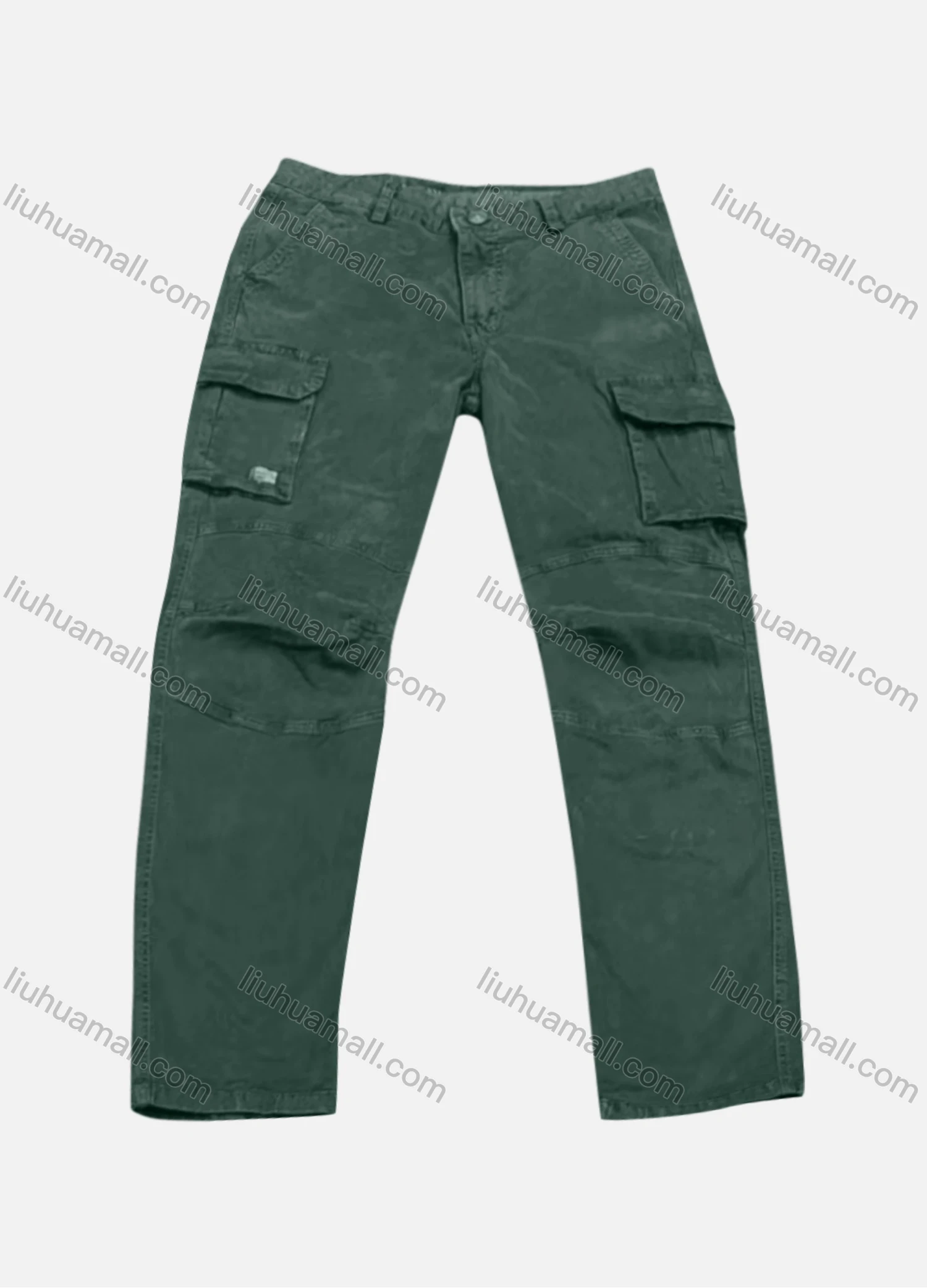 Wholesale Men's Casual Plain Flap Pockets Button Closure Cargo Pant 8913# - Liuhuamall