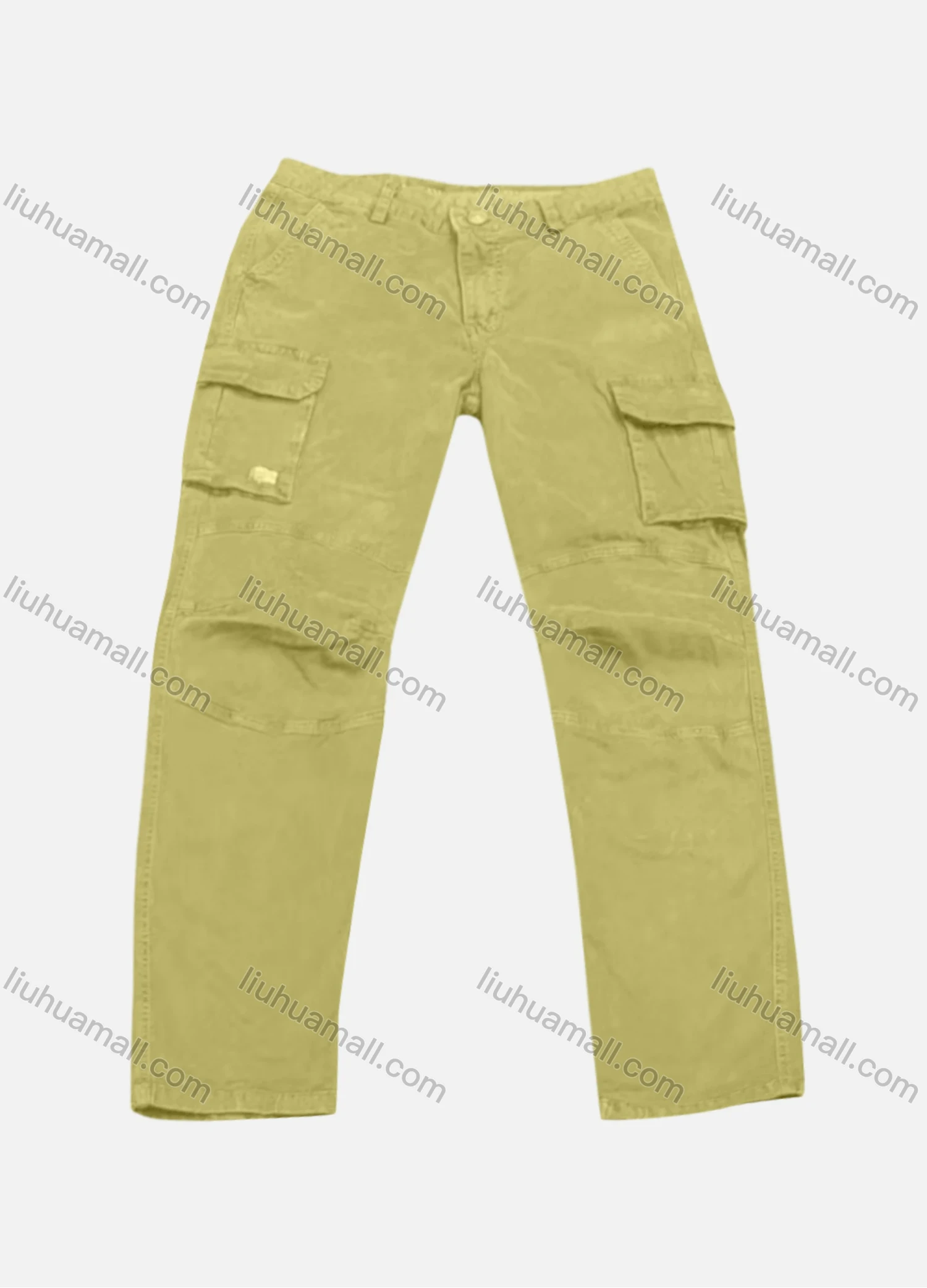 Wholesale Men's Casual Plain Flap Pockets Button Closure Cargo Pant 8913# - Liuhuamall
