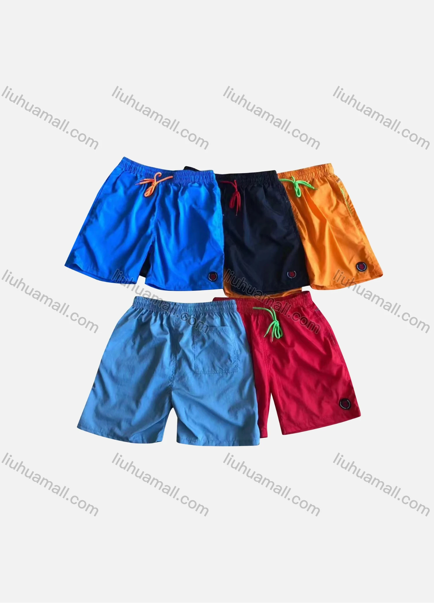 Wholesale Men's Casual Plain Patch Pocket Drawstring Shorts 117# - Liuhuamall