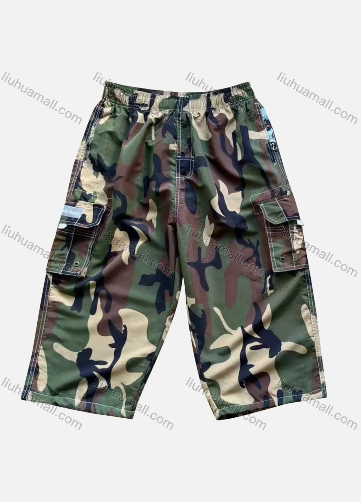 Wholesale Men's Casual Camouflage Flap Pockets Elastic Waist Shorts 4069# - Liuhuamall