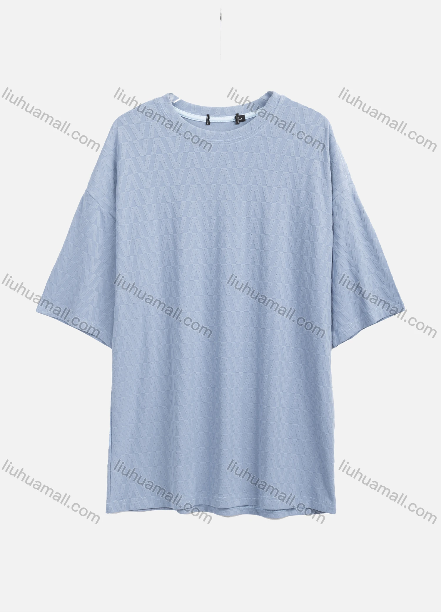 Wholesale Men's Casual Round Neck Plain Letter Short Sleeve Drop Shoulder Tee & Drawstring Pocket Shorts 2 Piece Set - Liuhuamall