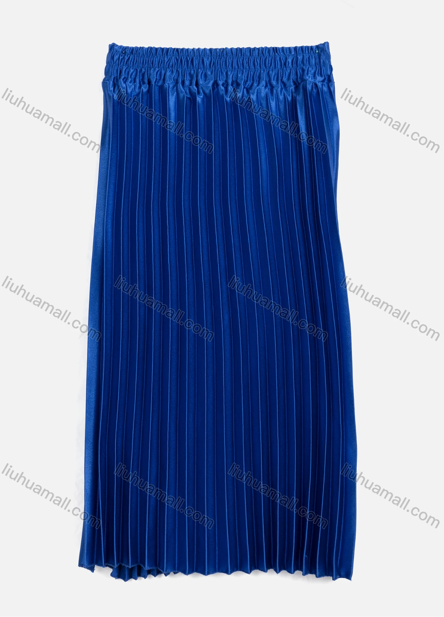 Wholesale Women's Casual Plain High Waist Pleated Shirred Midi Skirt 5684# - Liuhuamall