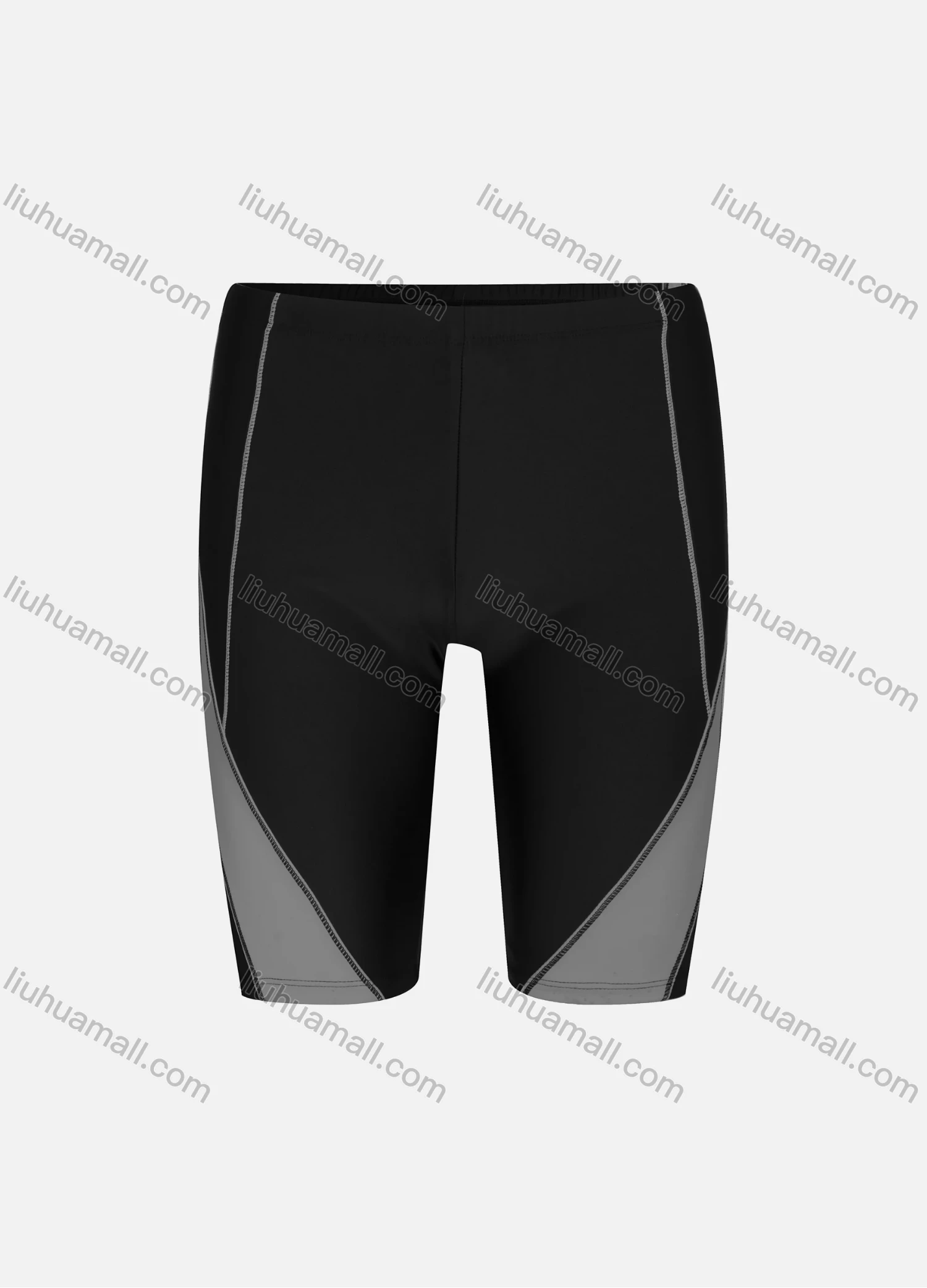 Wholesale Women's Sporty High Waist Plain Splicing Colorblock Short Legging 0068# - Liuhuamall
