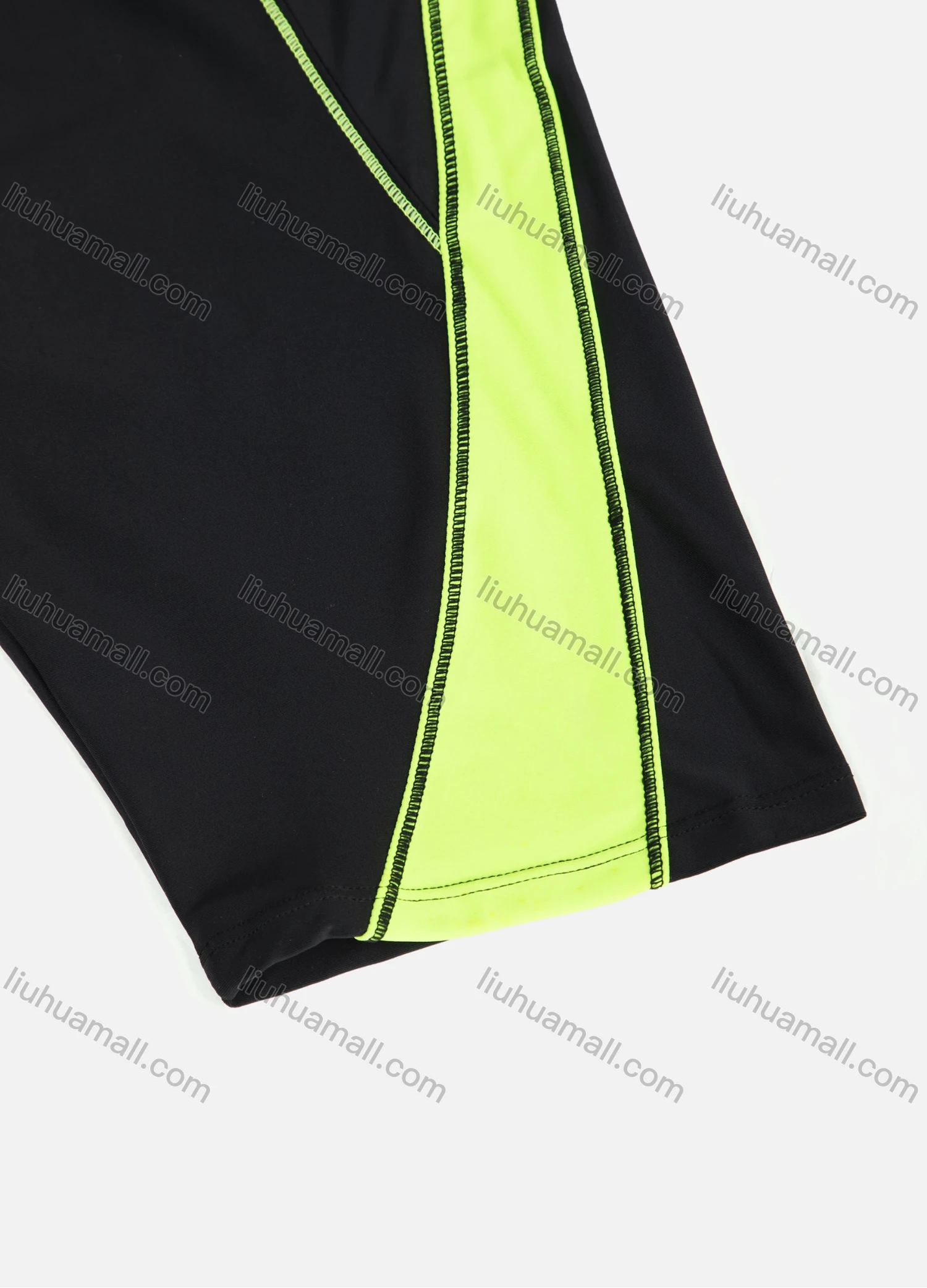 Wholesale Women's Sporty High Waist Plain Splicing Colorblock Short Legging 0068# - Liuhuamall