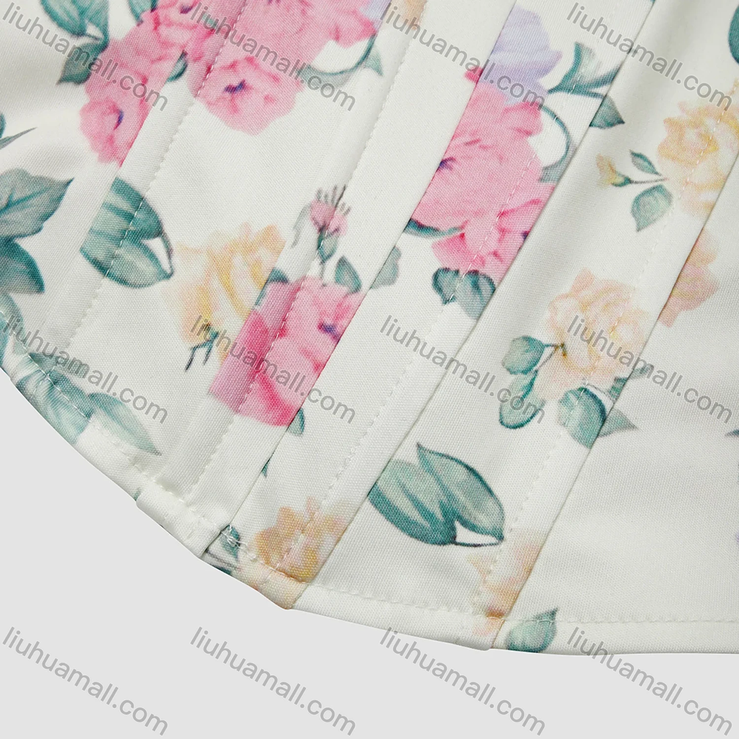 Wholesale Women's Summer Sexy Floral Print Curved Hem Strapless Boned Crop Corset Top - Liuhuamall