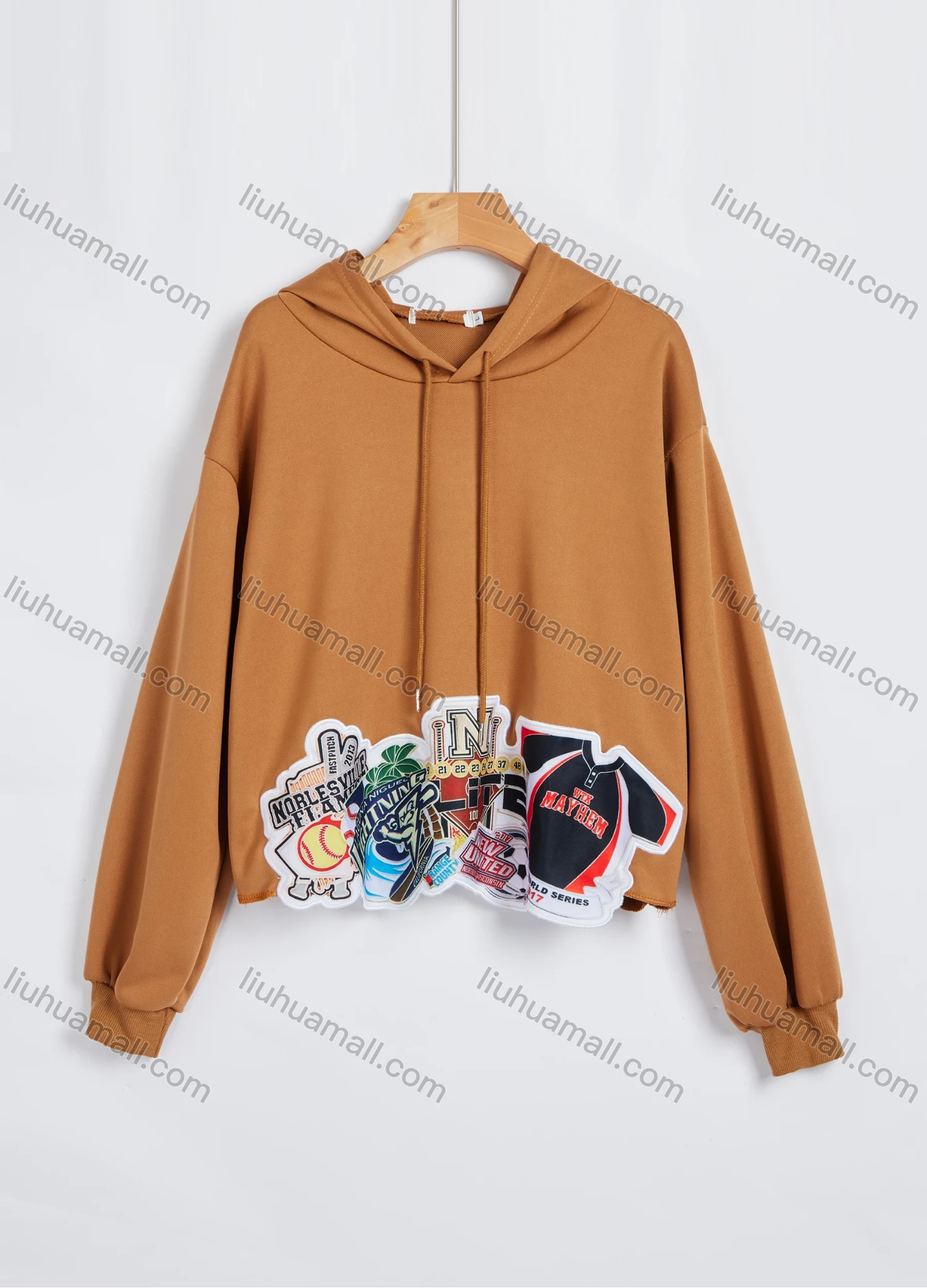 Wholesale Women's Casual Pop Art Print Drawstring Long Sleeve Drop Shoulder Pullover Hoodie T-22538# - Liuhuamall