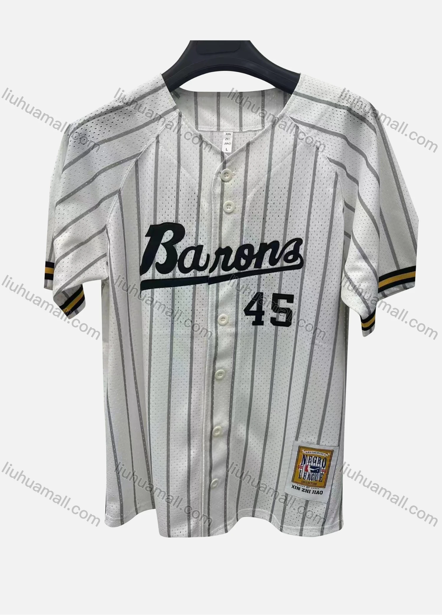 Wholesale Men's Athletic Workout V Neck Striped Letter Button Front Breathable Short Sleeve Baseball Jersey Top - Liuhuamall