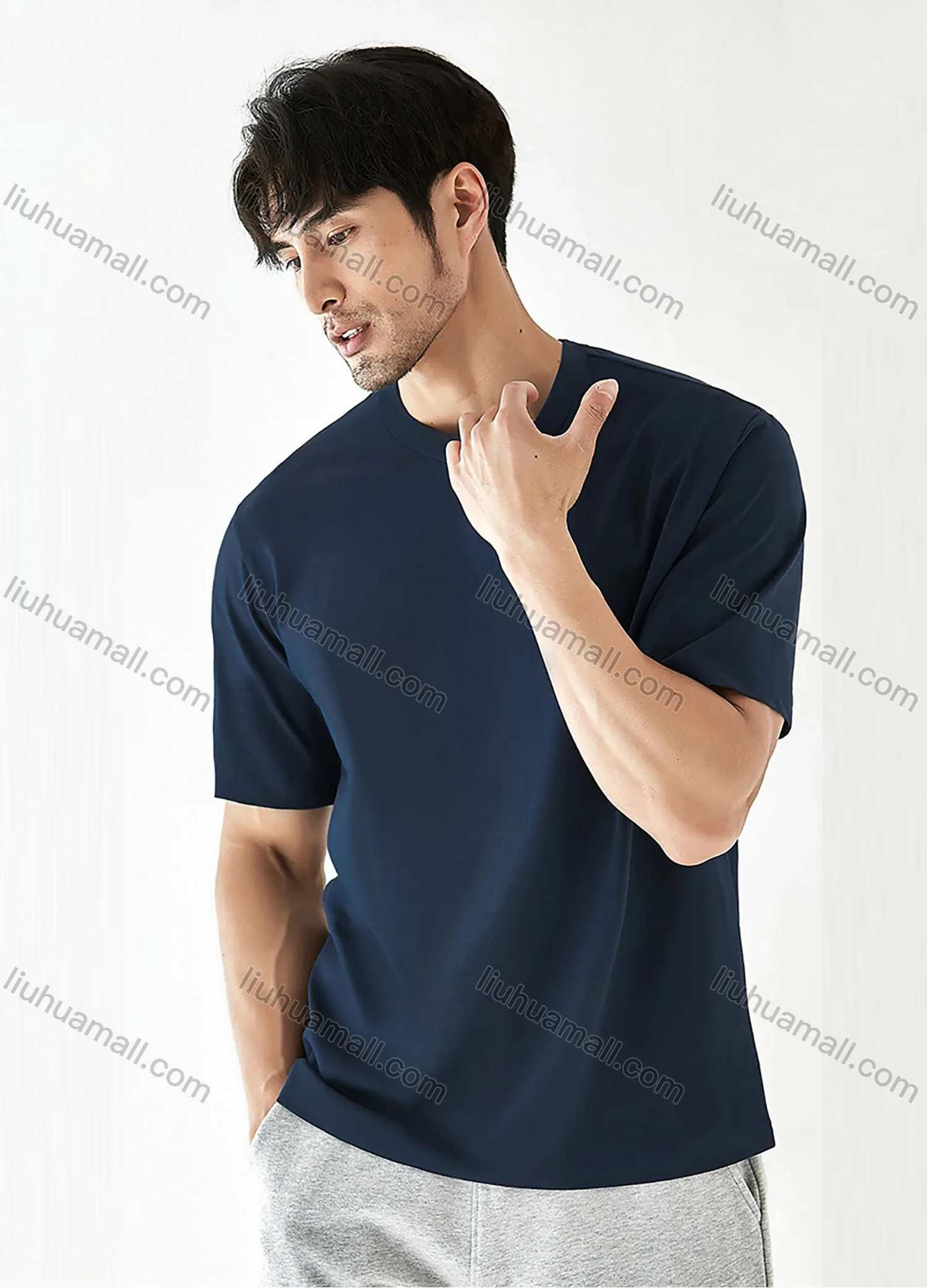 Wholesale Men's Summer Casual Basics Round Neck Short Sleeve T-shirts - Liuhuamall