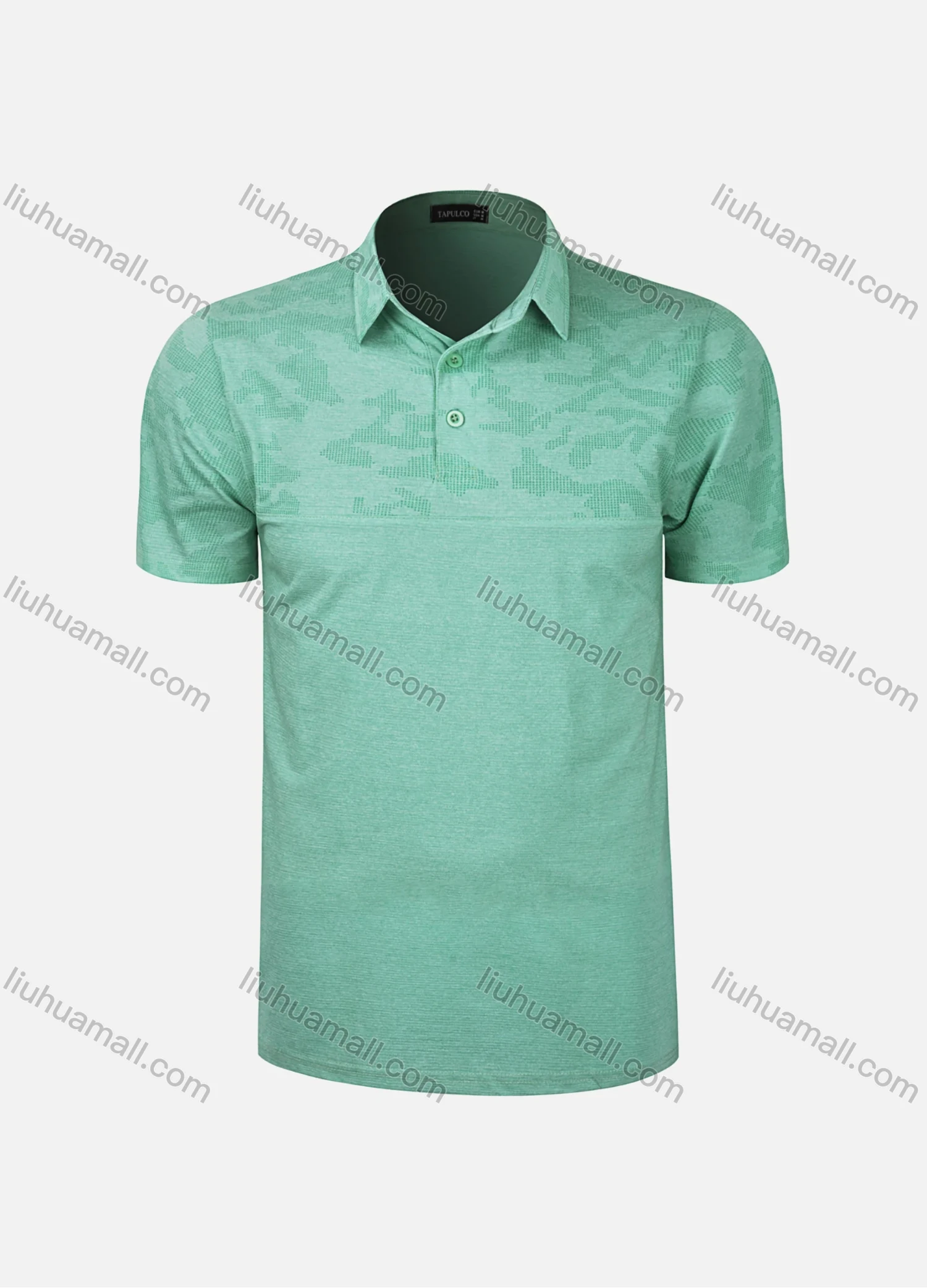 Wholesale Men's Casual Plain Splicing Button Front Short Sleeve Polo Shirt T4BT22# - Liuhuamall