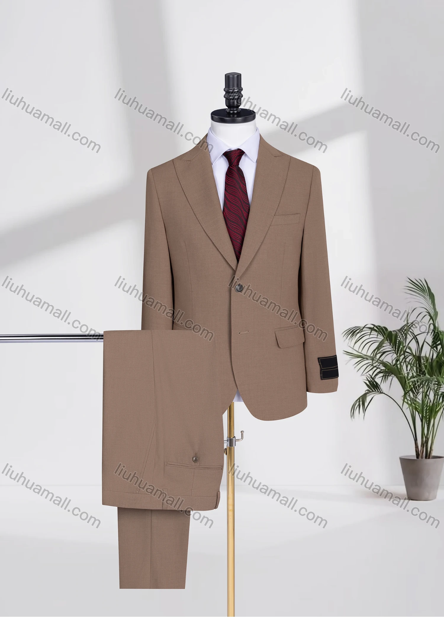 Wholesale Men's Business Lapel Plain Two Buttons Flap Pockets Blazer Jacket & Pants 2 Piece Suit Set 3207-8# - Liuhuamall