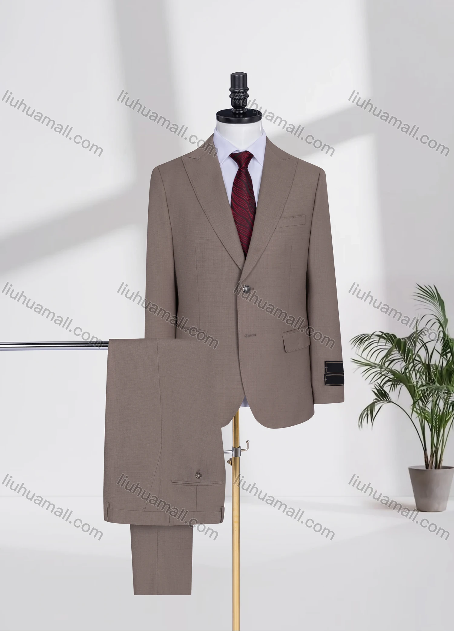 Wholesale Men's Business Lapel Plain Two Buttons Flap Pockets Blazer Jacket & Pants 2 Piece Suit Set 3347-9# - Liuhuamall