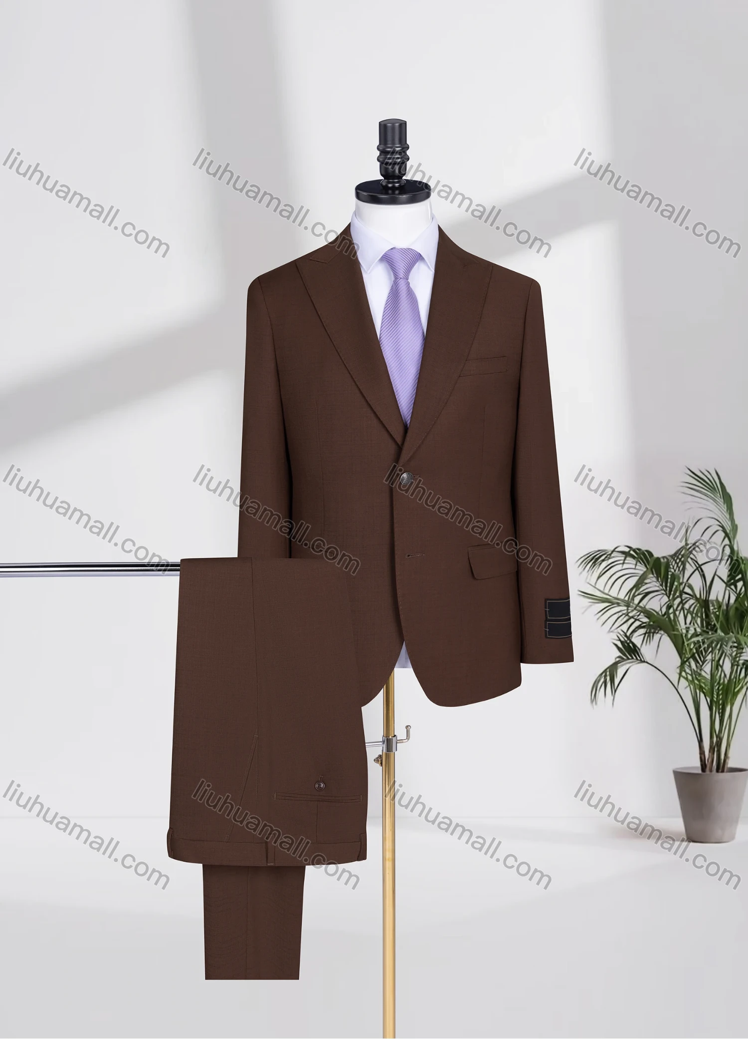 Wholesale Men's Business Lapel Plain Two Buttons Flap Pockets Blazer Jacket & Pants 2 Piece Suit Set 3347-9# - Liuhuamall