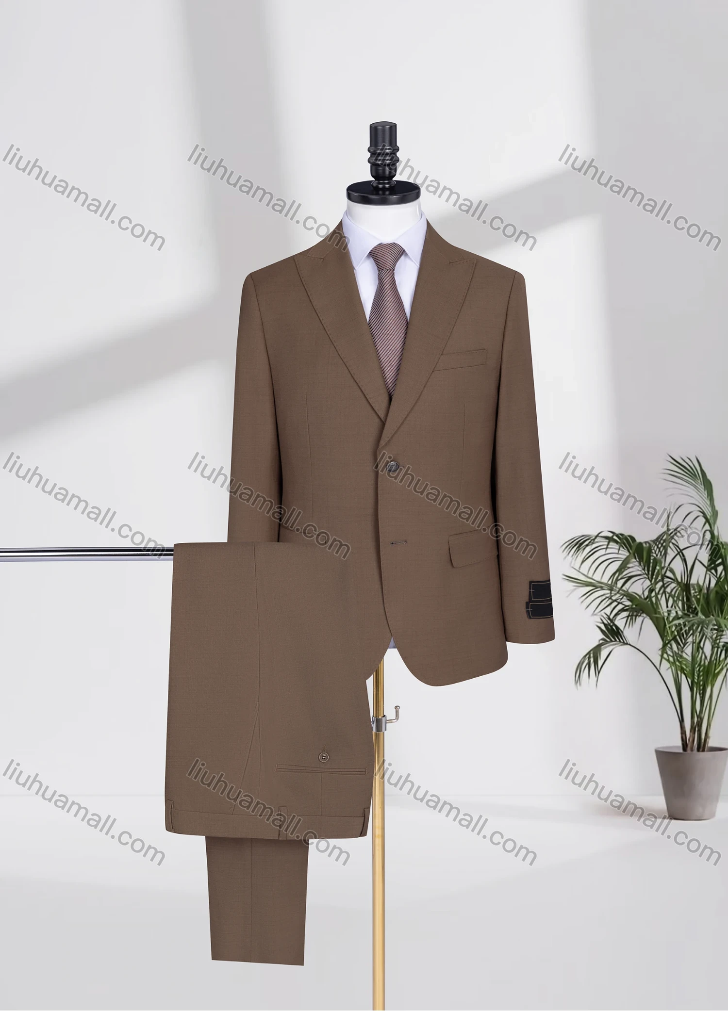 Wholesale Men's Business Lapel Plain Two Buttons Flap Pockets Blazer Jacket & Pants 2 Piece Suit Set 3347-9# - Liuhuamall