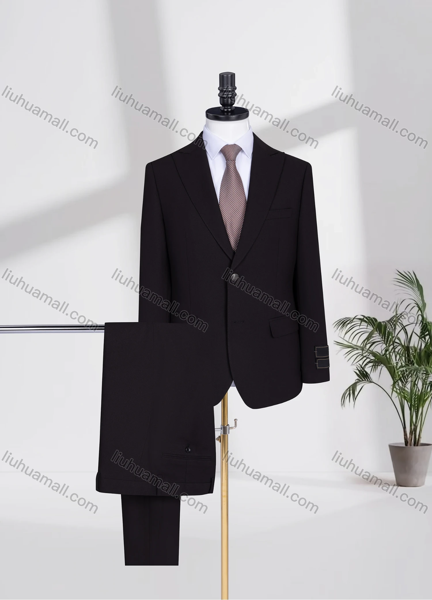 Wholesale Men's Formal Lapel Plain Two Buttons Flap Pockets Blazer Jacket & Pants 2 Piece Suit Set 3468-7# - Liuhuamall