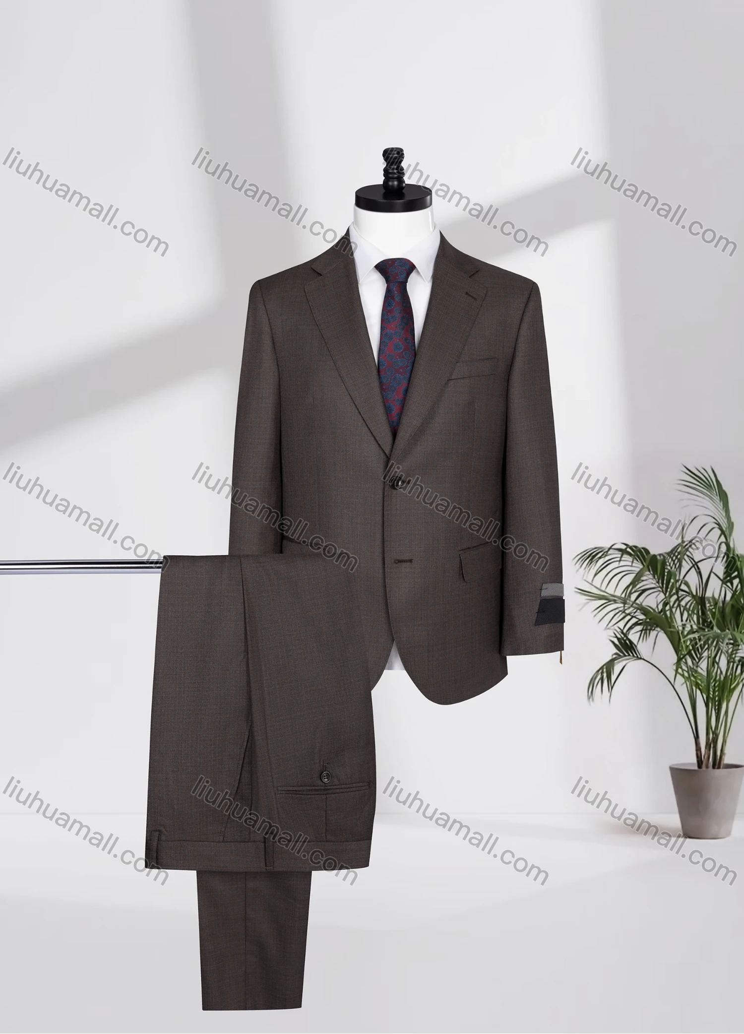Wholesale Men's Business Lapel Single Breasted Plain Flap Pockets Blazer Jacket & Pants 2 Piece Set 12088# - Liuhuamall
