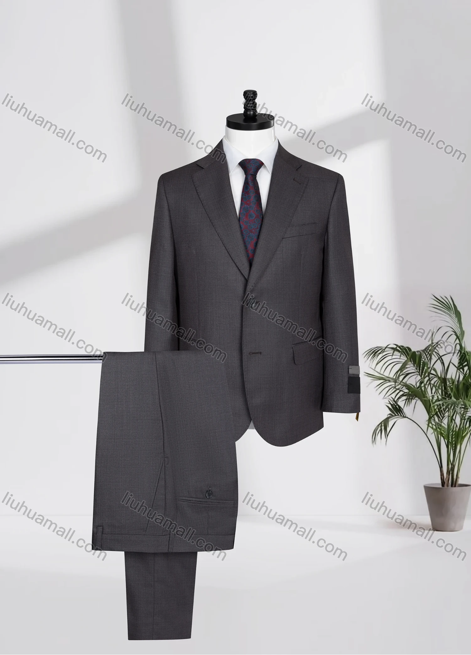 Wholesale Men's Business Lapel Single Breasted Plain Flap Pockets Blazer Jacket & Pants 2 Piece Set 12088# - Liuhuamall
