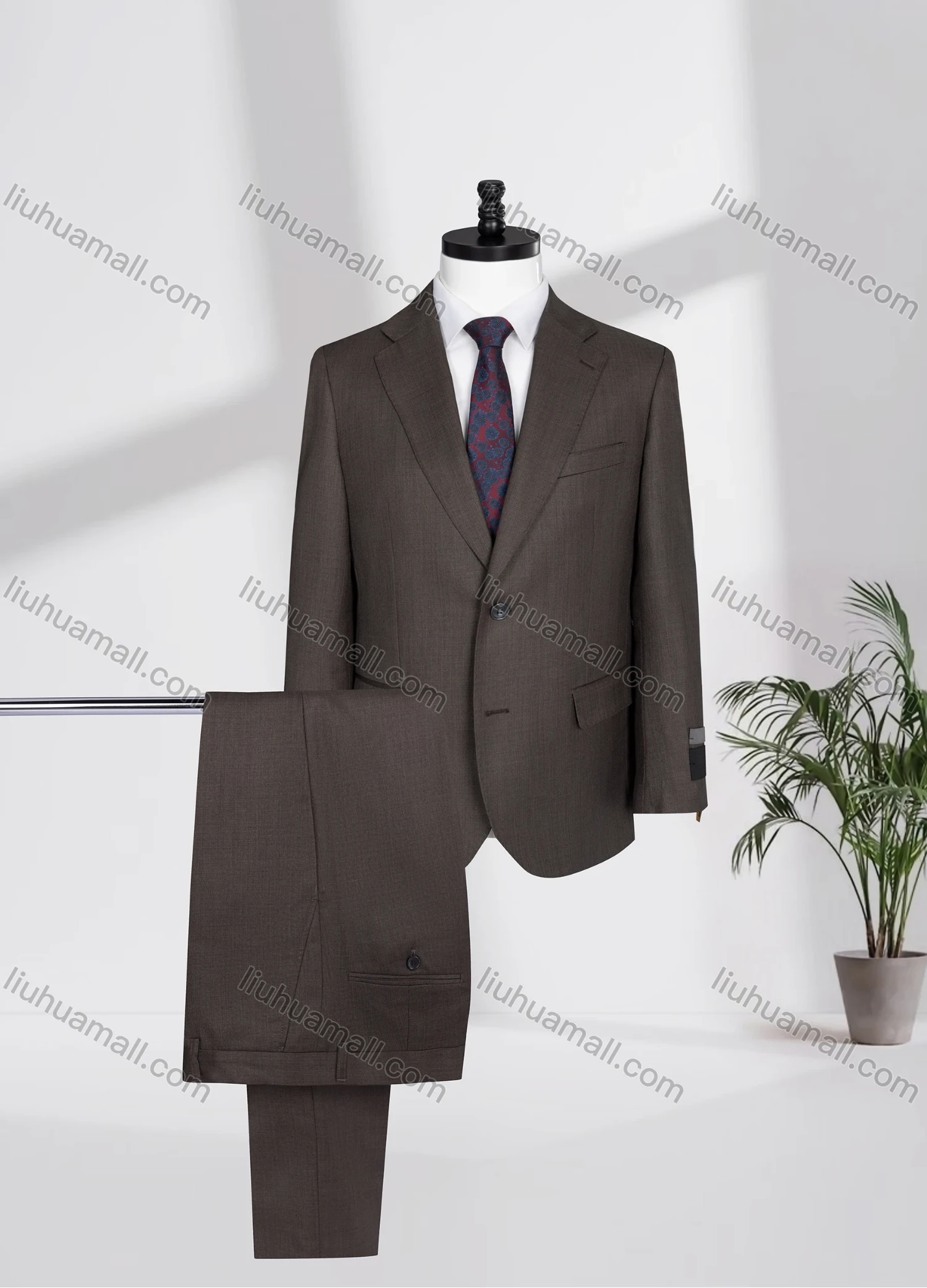 Wholesale Men's Business Lapel Single Breasted Plain Flap Pockets Blazer Jacket & Pants 2 Piece Set 12088# - Liuhuamall