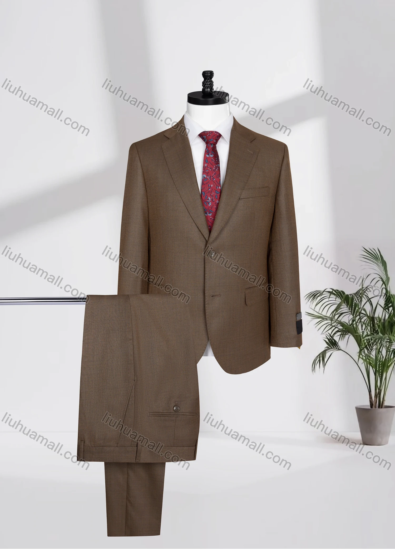 Wholesale Men's Business Lapel Single Breasted Plain Flap Pockets Blazer Jacket & Pants 2 Piece Set 12088# - Liuhuamall