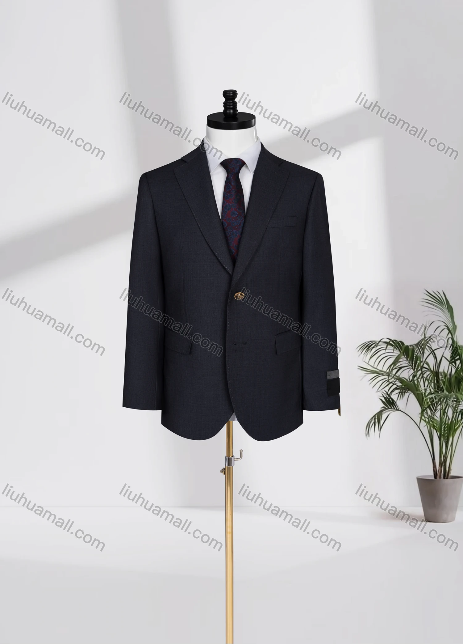 Wholesale Men's Formal Lapel Single Breasted Plain Flap Pockets Blazer Jacket D2993# - Liuhuamall