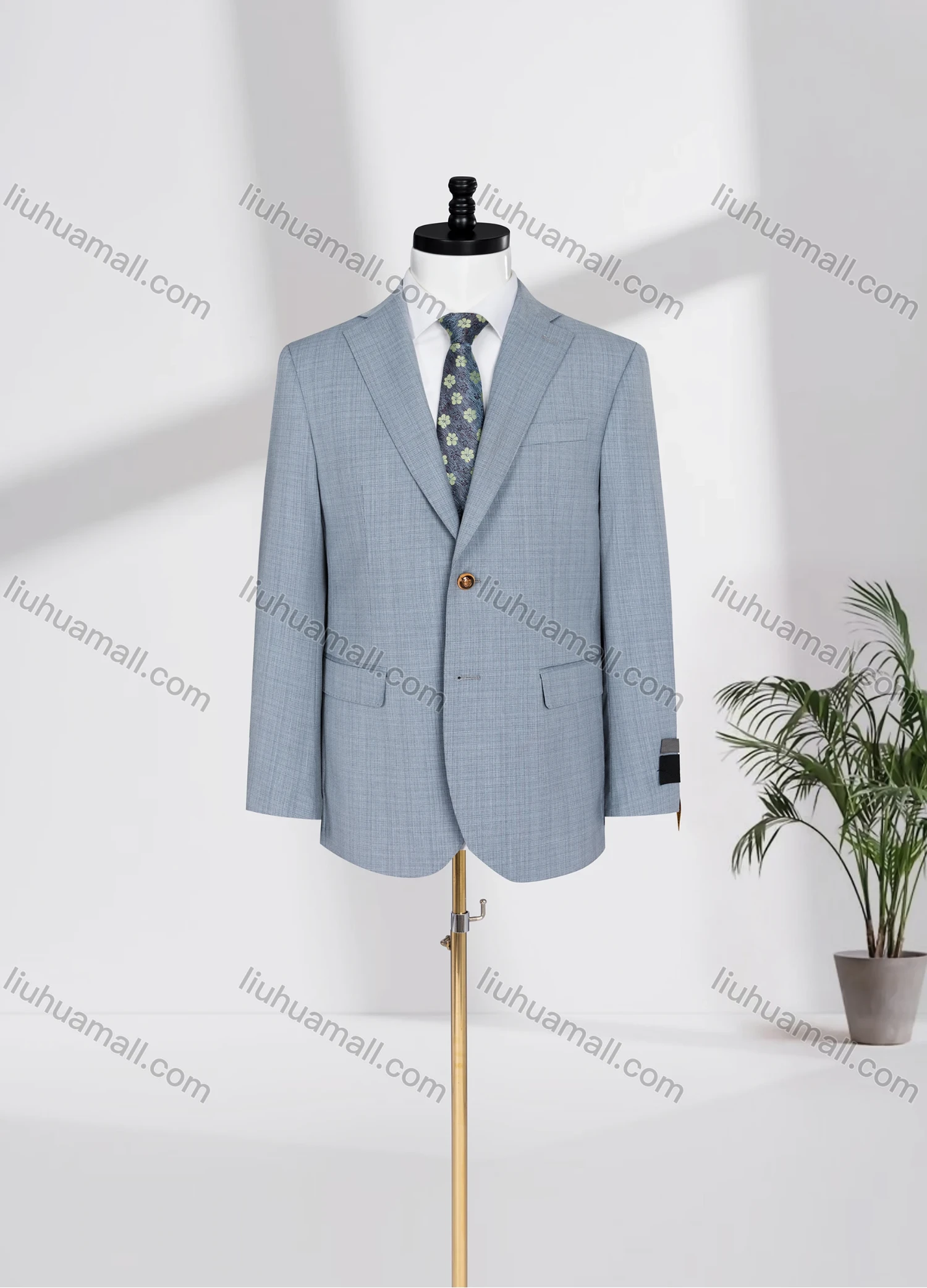 Wholesale Men's Business Lapel Single Breasted Plain Flap Pockets Blazer Jacket D3615# - Liuhuamall