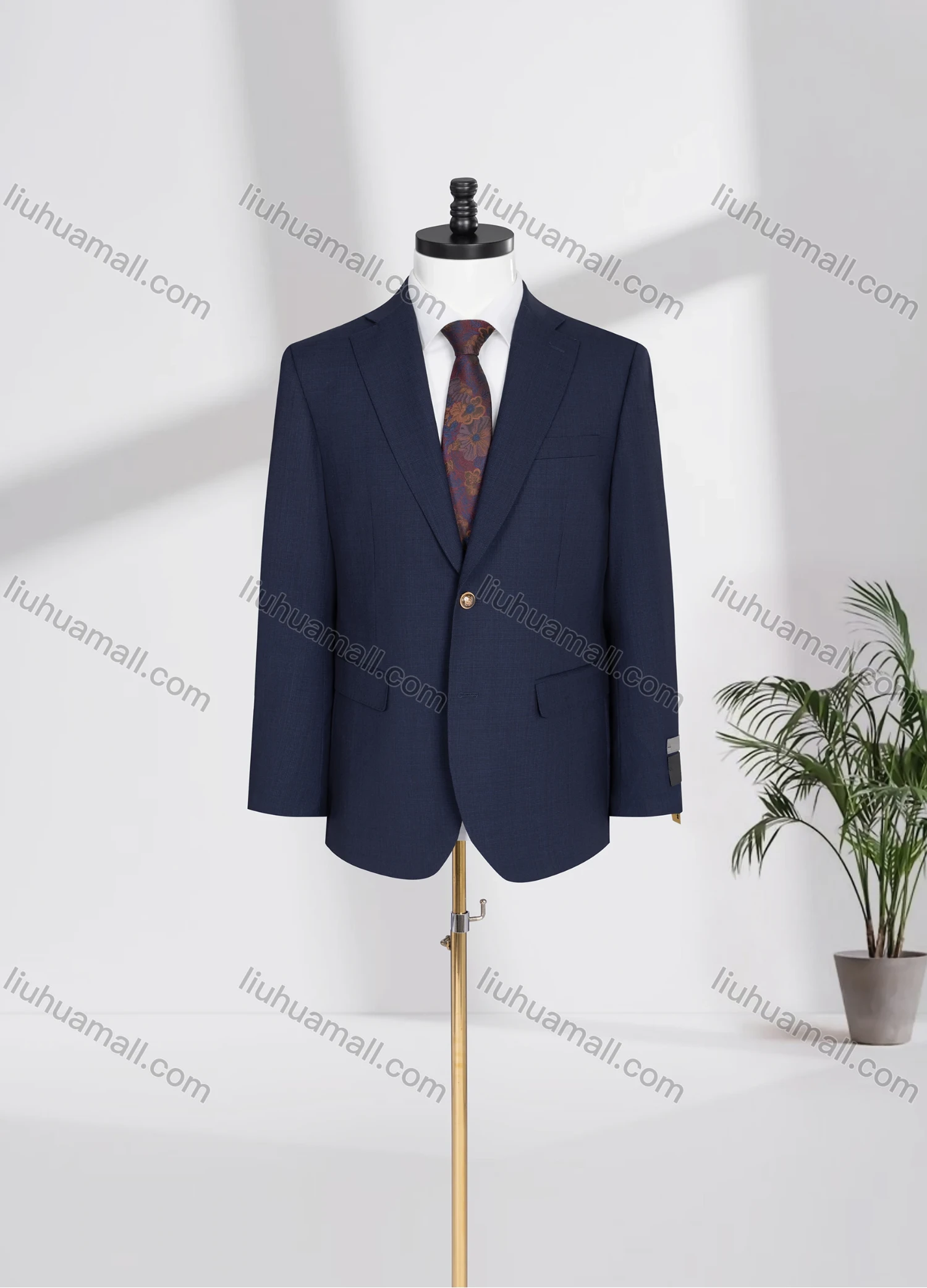 Wholesale Men's Business Lapel Single Breasted Plain Flap Pockets Blazer Jacket D3615# - Liuhuamall