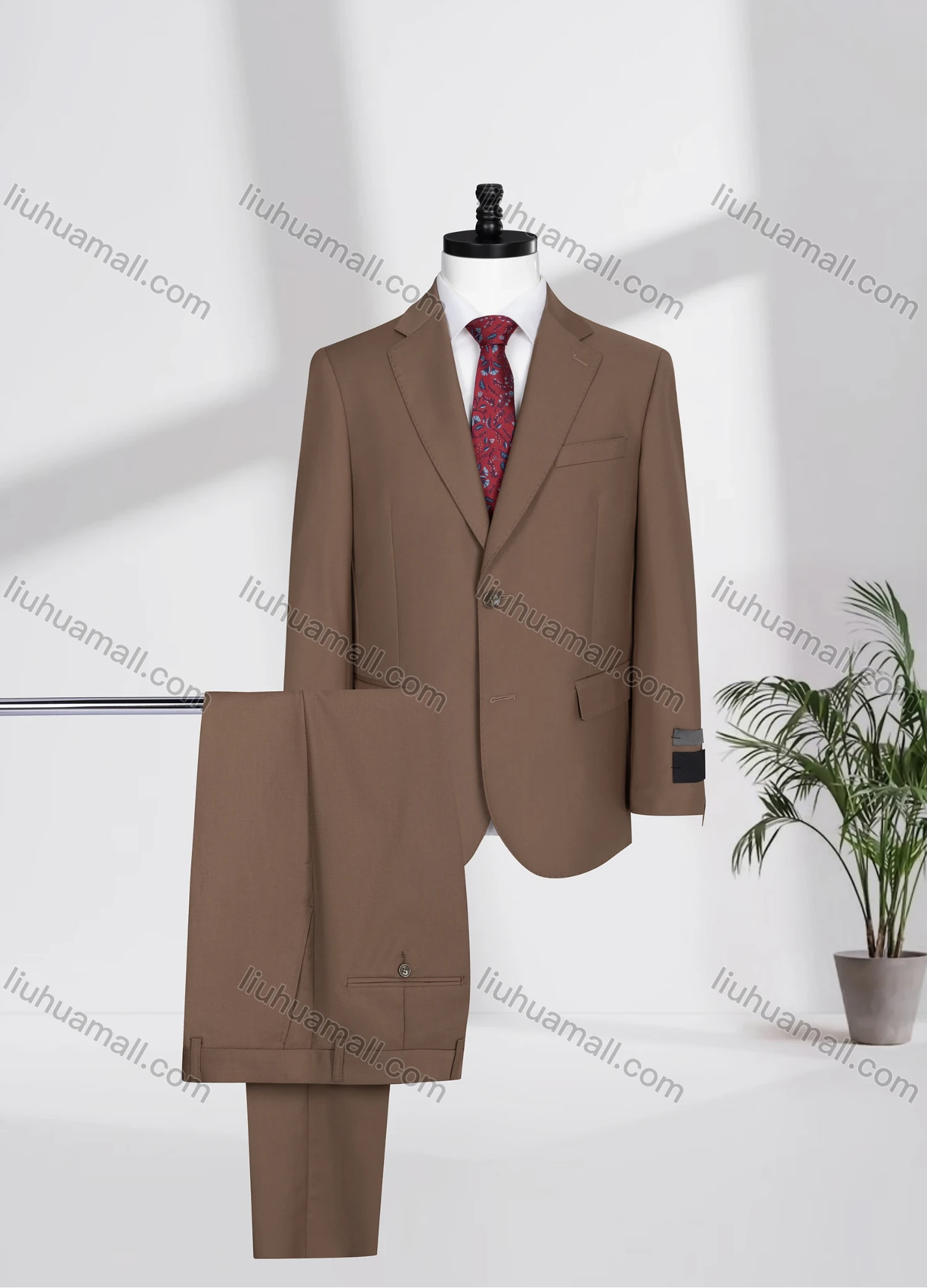 Wholesale Men's Business Lapel Single Breasted Plain Flap Pockets Blazer Jacket & Pants 2 Piece Set N077-W321# - Liuhuamall