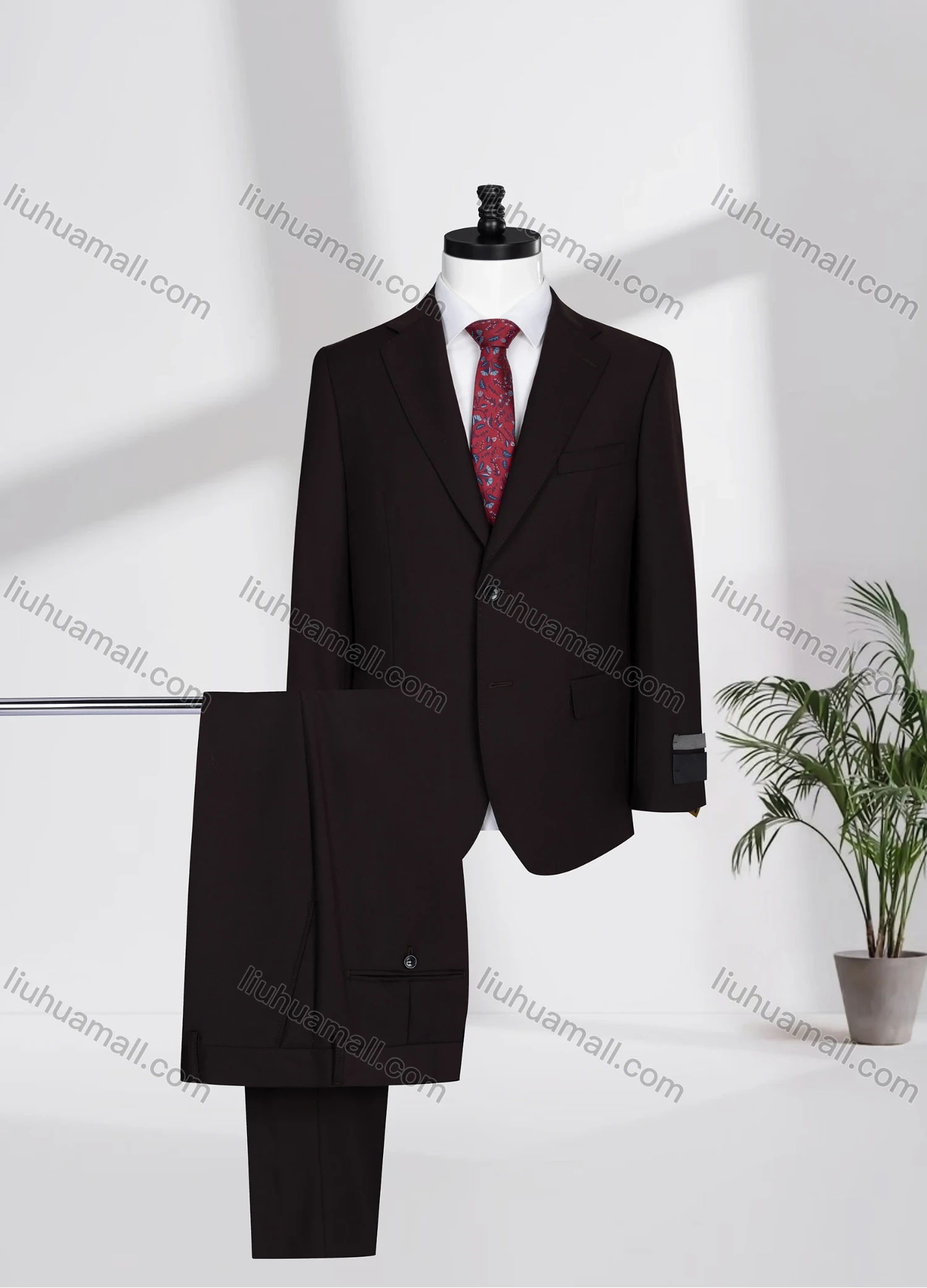 Wholesale Men's Business Lapel Single Breasted Plain Flap Pockets Blazer Jacket & Pants 2 Piece Set N077-W321# - Liuhuamall